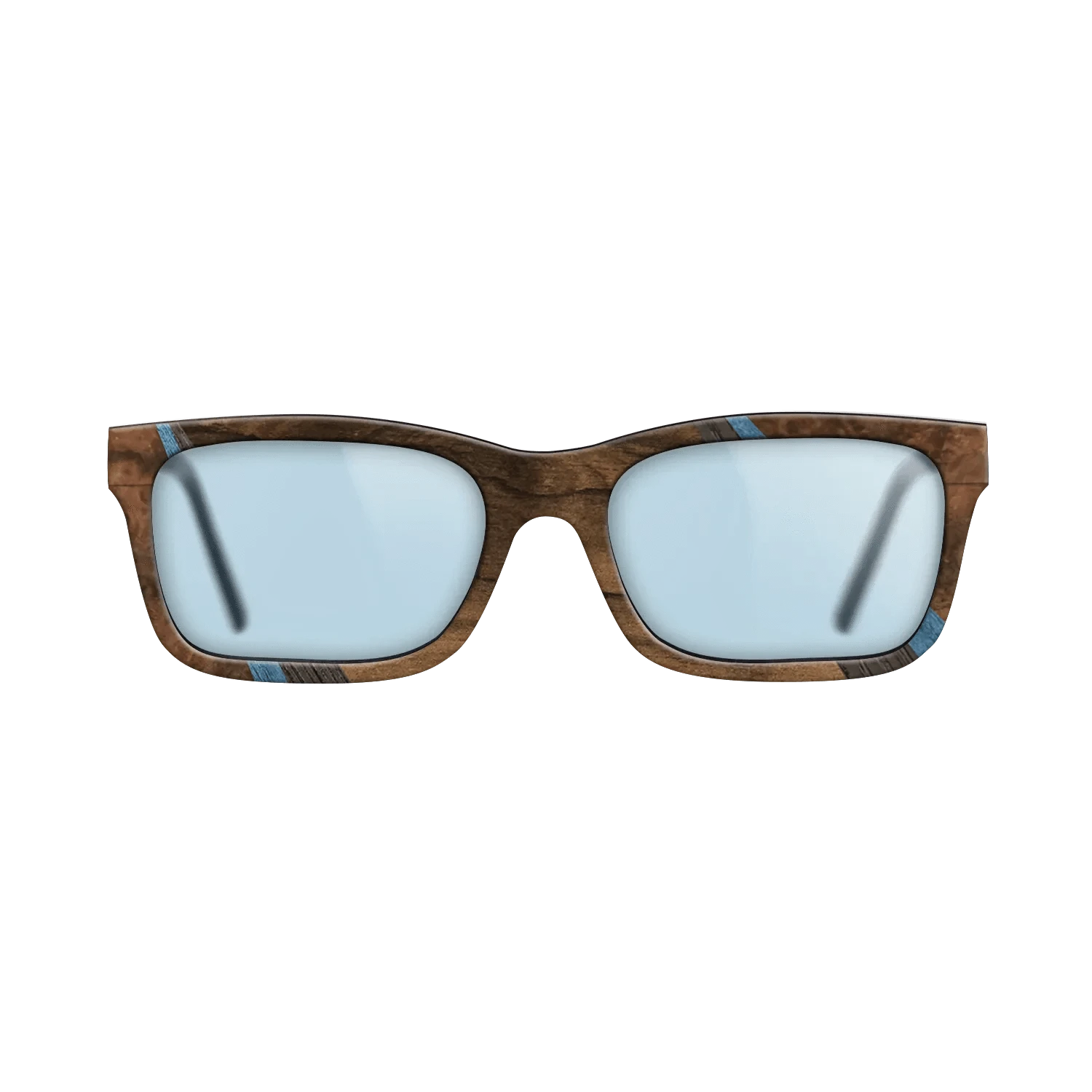 Walnut Burl,Santos Rosewood Dark,Poplar Dyed: Blue Denim,Fumed Oak,Walnut: Straight Grain: Fractal - The Sage - Rectangle - 1462 - SIRIS wood optic