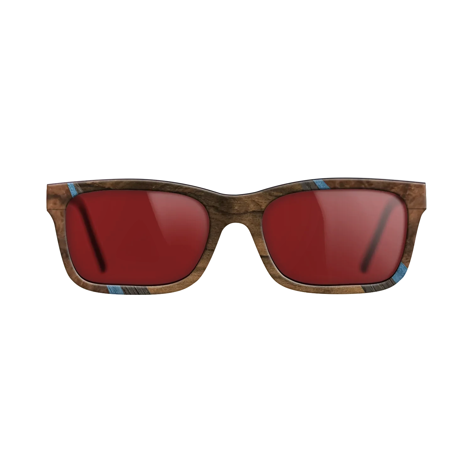 Walnut Burl,Santos Rosewood Dark,Poplar Dyed: Blue Denim,Fumed Oak,Walnut: Straight Grain: Fractal - The Sage - Rectangle - 1462 - SIRIS wood optic