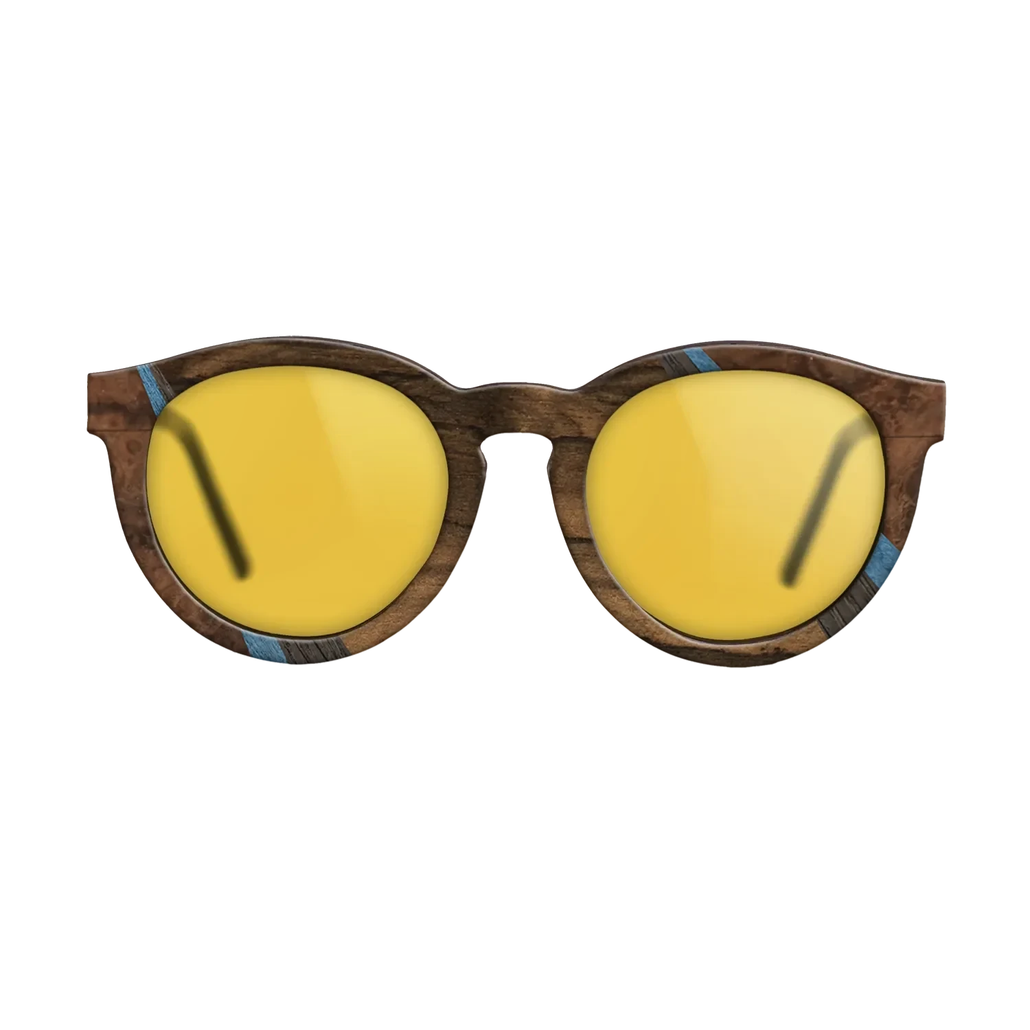 Walnut Burl,Santos Rosewood Dark,Poplar Dyed: Blue Denim,Fumed Oak,Walnut: Straight Grain: Fractal - The Rebel - Round - 1462 - SIRIS wood optic