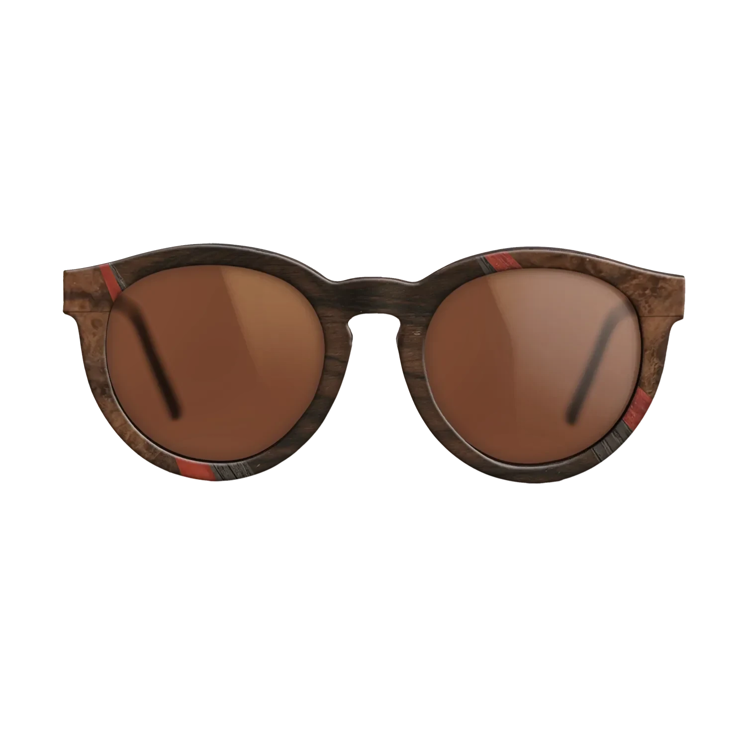 Ziricote Dark Quartered,Fumed Oak,Poplar Dyed: Red,Walnut: Straight Grain,Walnut Burl: Fractal - The Rebel - Round - 857 - SIRIS wood optic