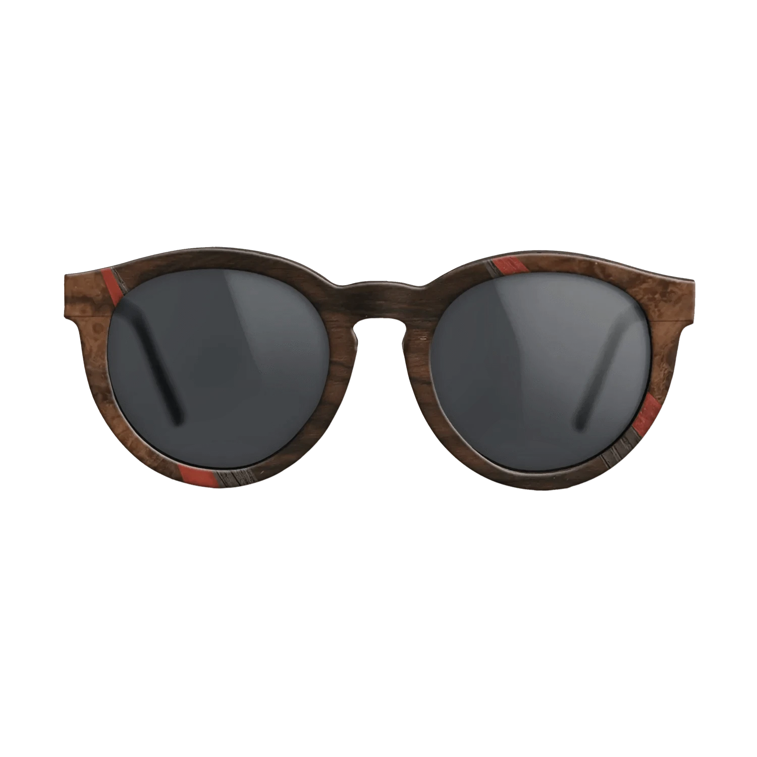 Ziricote Dark Quartered,Fumed Oak,Poplar Dyed: Red,Walnut: Straight Grain,Walnut Burl: Fractal - The Rebel - Round - 857 - SIRIS wood optic