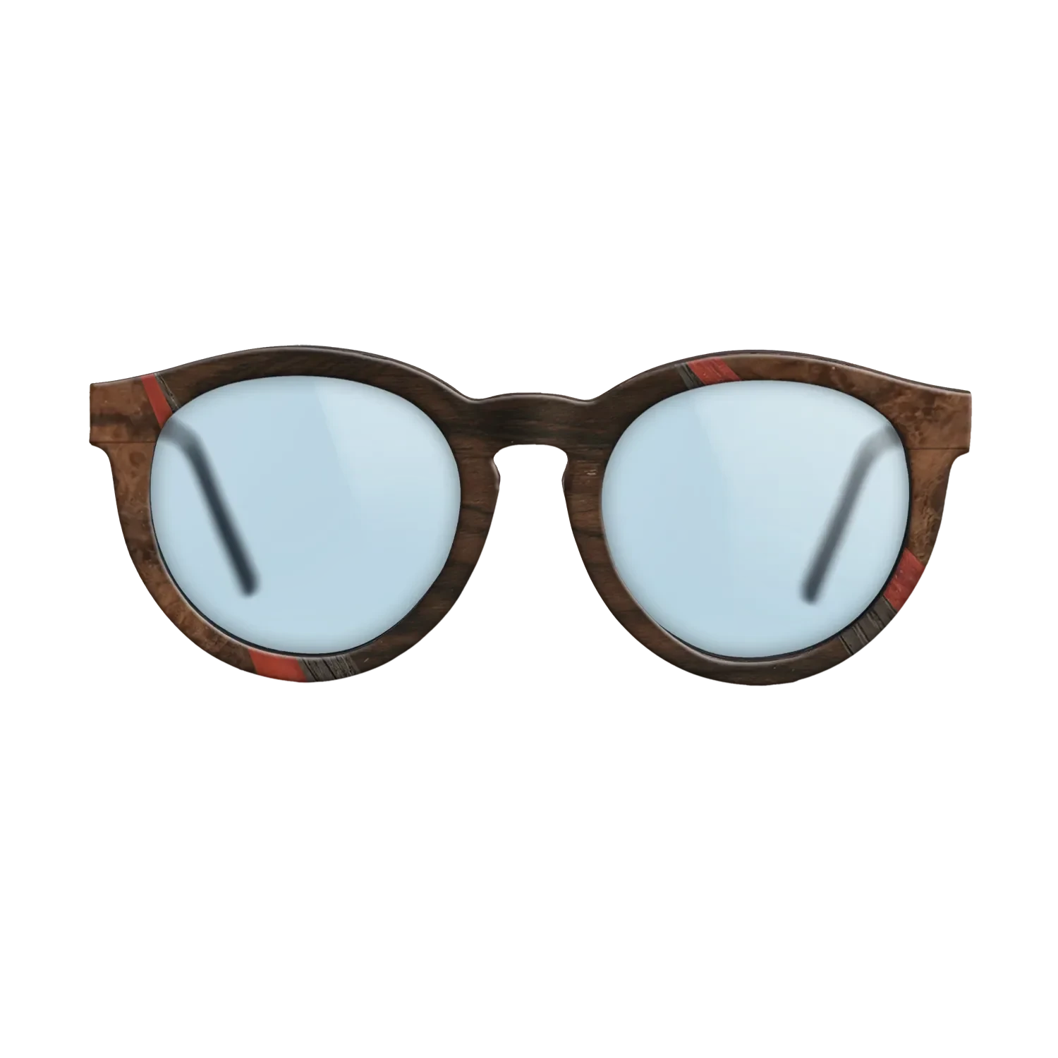 Ziricote Dark Quartered,Fumed Oak,Poplar Dyed: Red,Walnut: Straight Grain,Walnut Burl: Fractal - The Rebel - Round - 857 - SIRIS wood optic