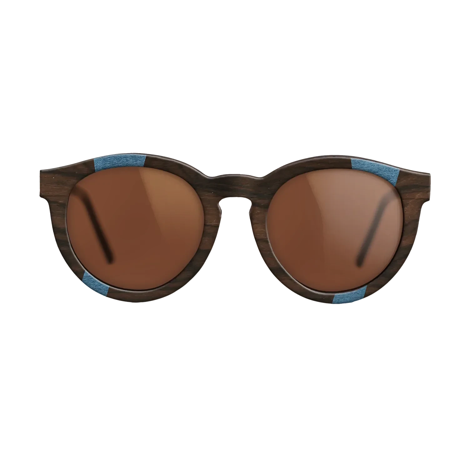 Ziricote Dark Quartered,Poplar Dyed: Blue Denim,Poplar Dyed: Grey,Walnut Claro Dark: Fractal - The Rebel - Round - 1303 - SIRIS wood optic