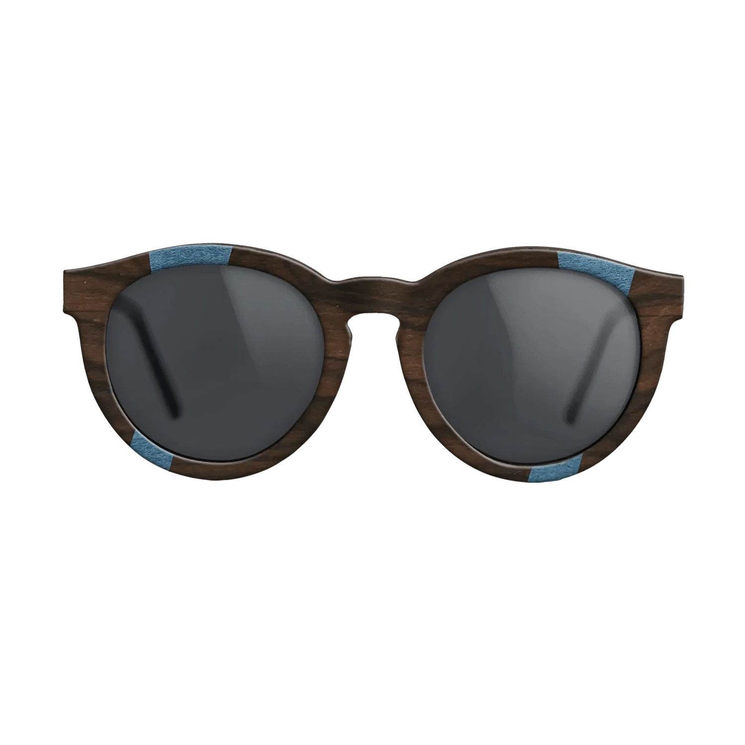 Ziricote Dark Quartered,Poplar Dyed: Blue Denim,Poplar Dyed: Grey,Walnut Claro Dark: Fractal - The Rebel - Round - 1303 - SIRIS wood optic