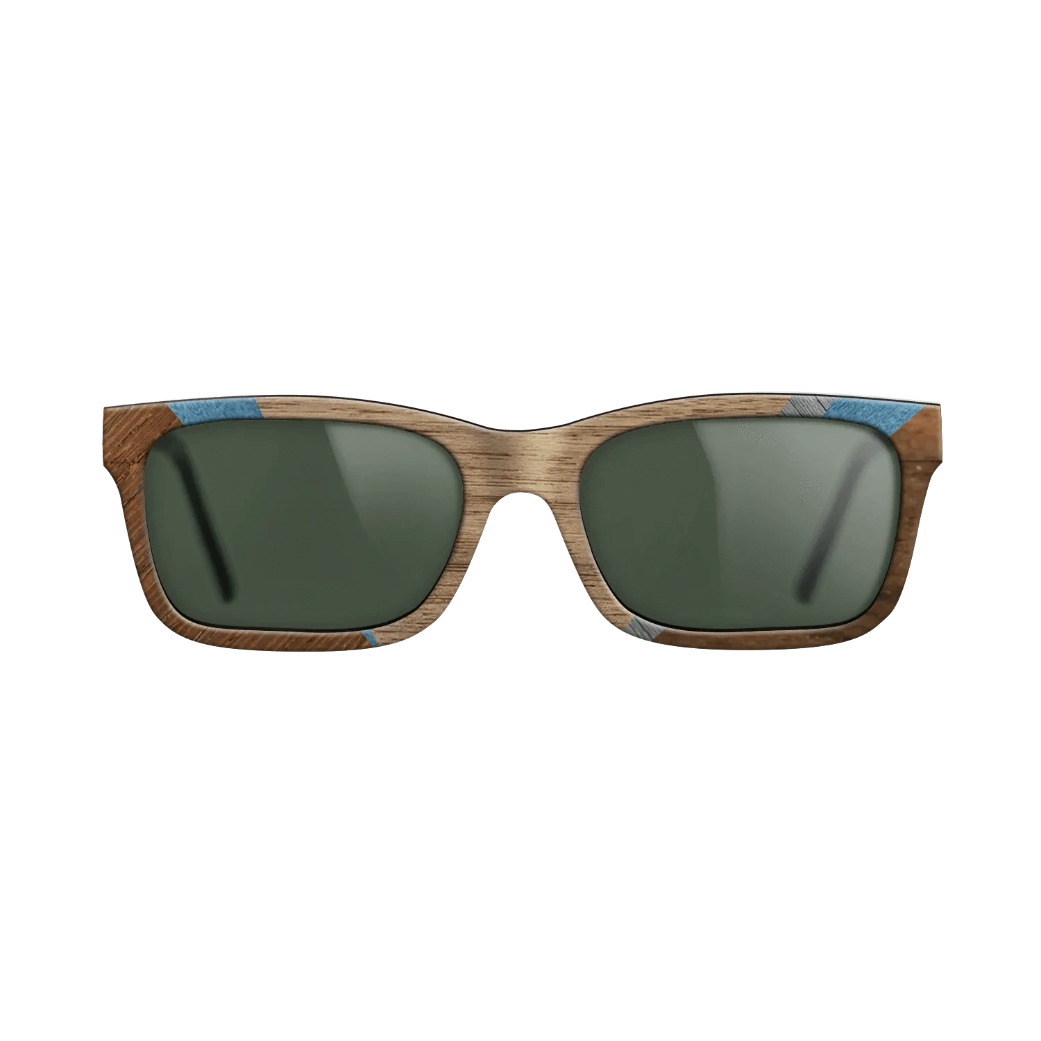 Walnut: Straight Grain,Poplar Dyed: Blue Denim,Ziricote Dark Quartered,Poplar Dyed: Grey: Geometric - The Sage - Rectangle - 1282 - SIRIS wood optic