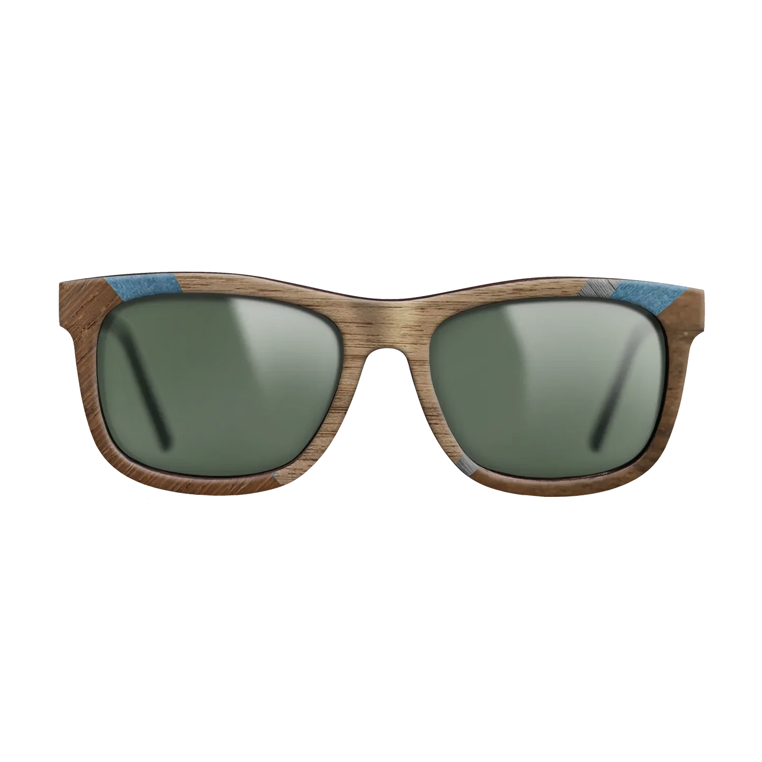 Walnut: Straight Grain,Poplar Dyed: Blue Denim,Ziricote Dark Quartered,Poplar Dyed: Grey: Geometric - The Hero - Square - 1282 - SIRIS wood optic