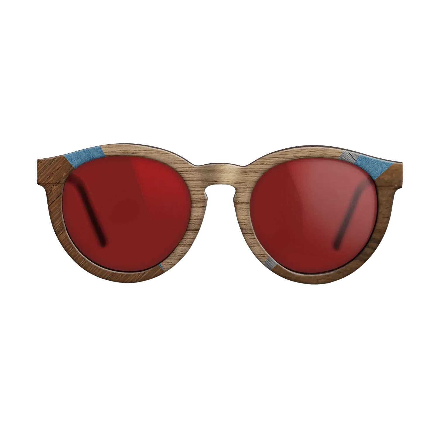 Walnut: Straight Grain,Poplar Dyed: Blue Denim,Ziricote Dark Quartered,Poplar Dyed: Grey: Geometric - The Rebel - Round - 1282 - SIRIS wood optic