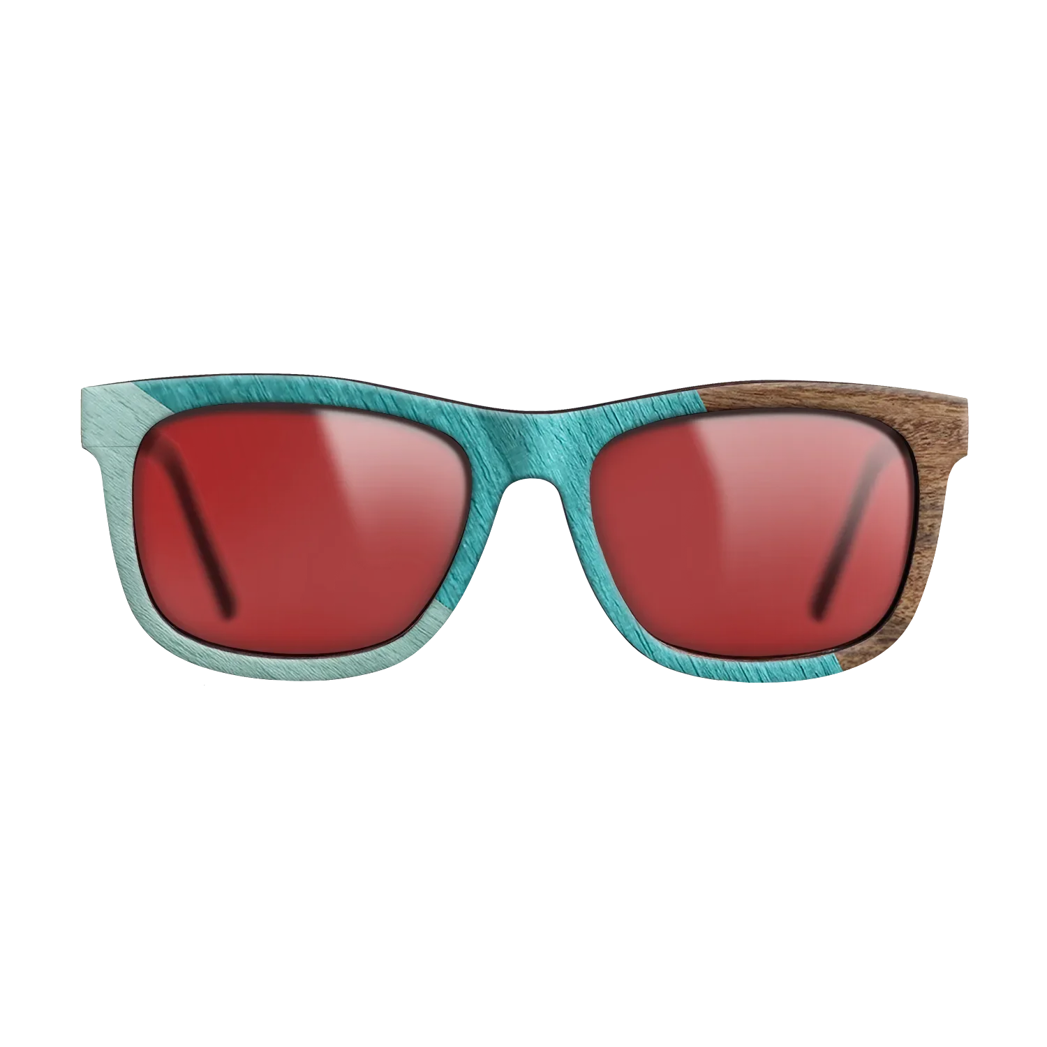 East Indian Rosewood,Poplar Dyed: Turquoise,Poplar Dyed: Baby Blue: Angle Cut - The Hero - Square - SIRIS wood optic