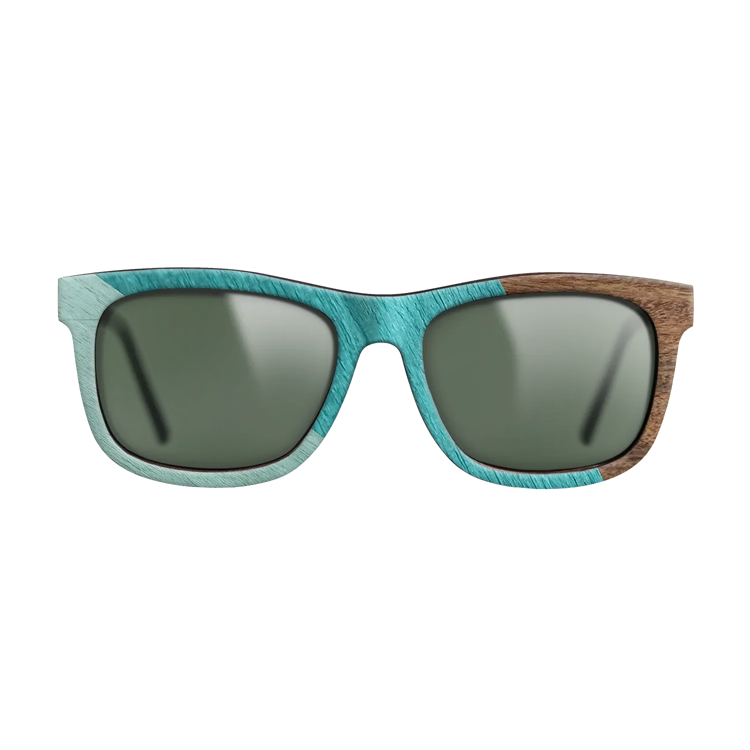 East Indian Rosewood,Poplar Dyed: Turquoise,Poplar Dyed: Baby Blue: Angle Cut - The Hero - Square - SIRIS wood optic