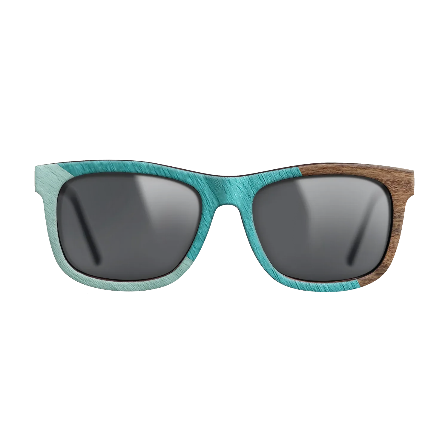 East Indian Rosewood,Poplar Dyed: Turquoise,Poplar Dyed: Baby Blue: Angle Cut - The Hero - Square - SIRIS wood optic