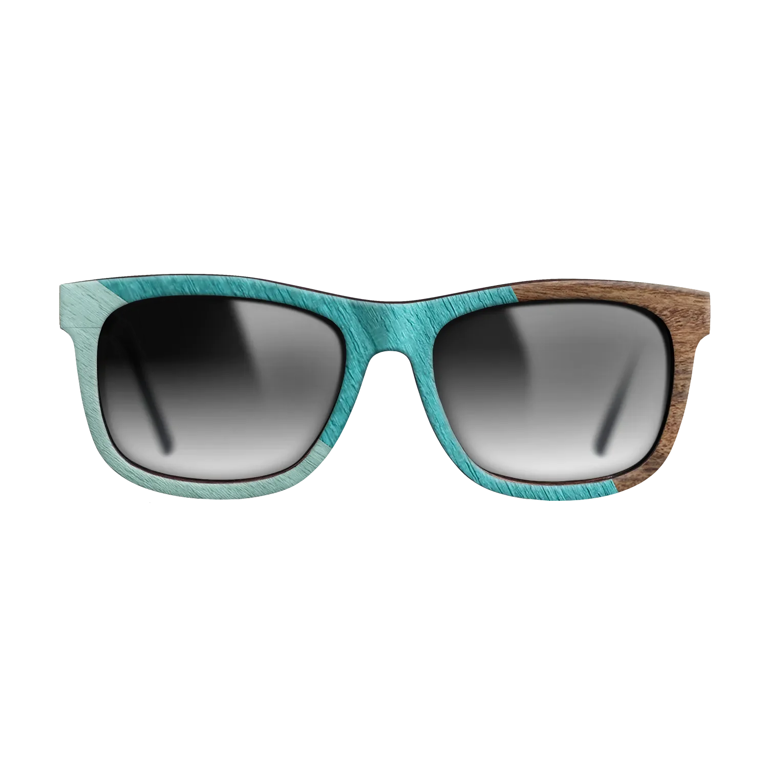 East Indian Rosewood,Poplar Dyed: Turquoise,Poplar Dyed: Baby Blue: Angle Cut - The Hero - Square - SIRIS wood optic