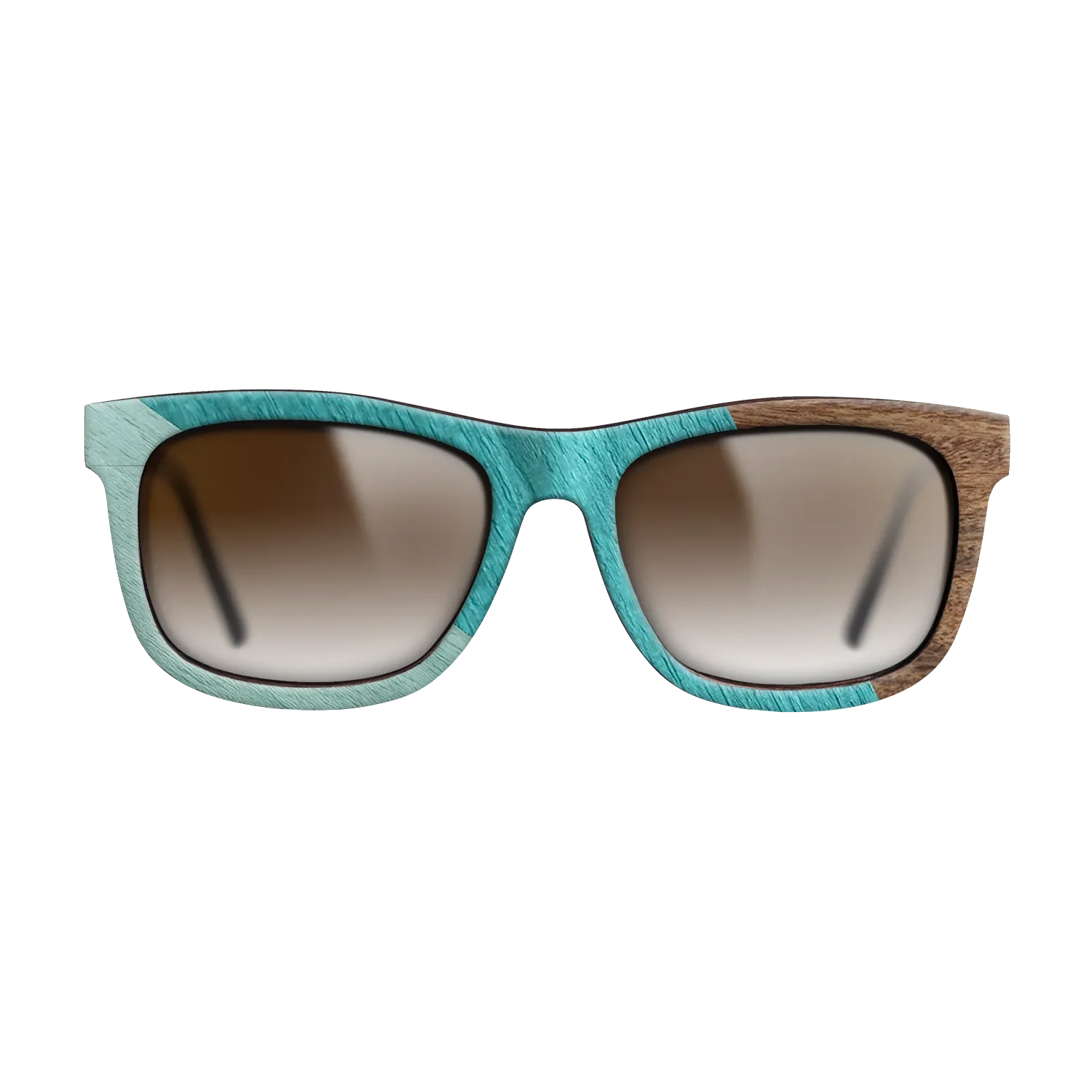 East Indian Rosewood,Poplar Dyed: Turquoise,Poplar Dyed: Baby Blue: Angle Cut - The Hero - Square - SIRIS wood optic