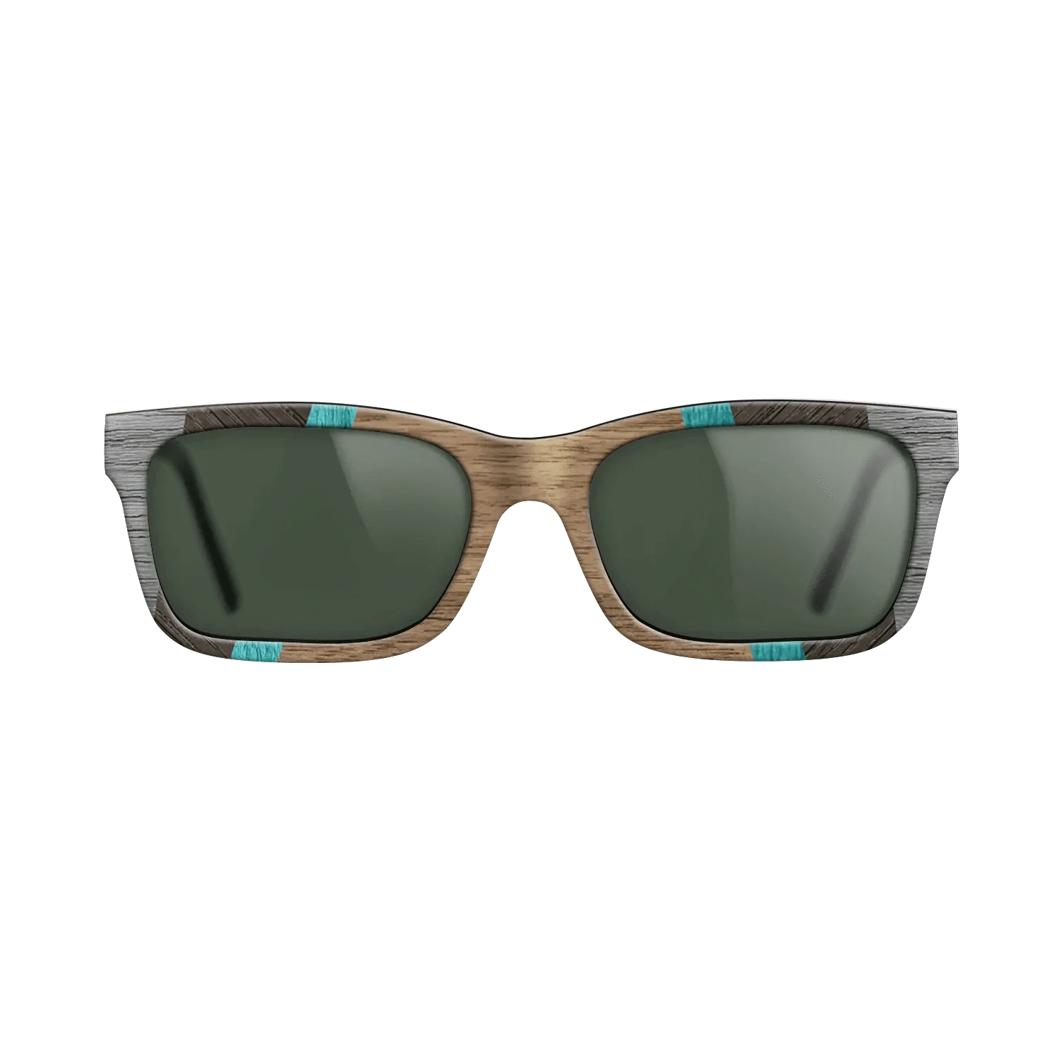 Walnut: Straight Grain,Poplar Dyed: Turquoise,Poplar Dyed: Grey,Walnut Claro Light,Fumed Oak: Recursive - The Sage - Rectangle - 1905 - SIRIS wood optic