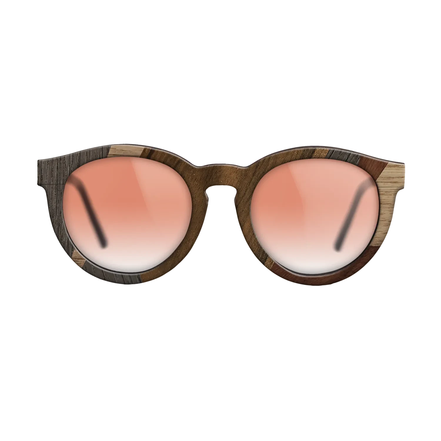 Ziricote Dark Quartered,Wenge,Walnut: Straight Grain,Walnut Claro Dark: Mosaic - The Rebel - Round - 2035 - SIRIS wood optic
