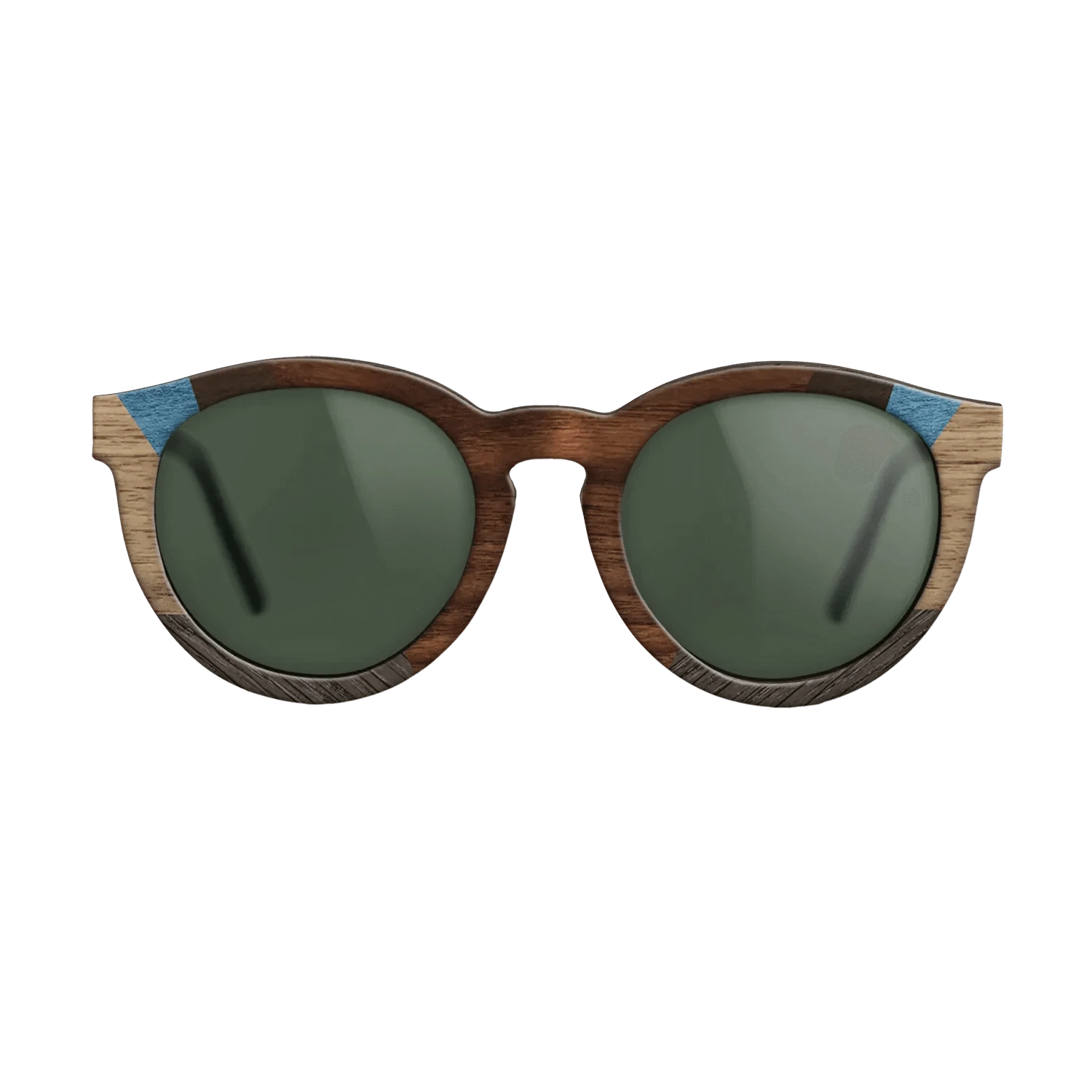 Walnut Claro Dark,Ziricote Dark Quartered,Fumed Oak,Poplar Dyed: Blue Denim,Walnut: Straight Grain: Recursive - The Rebel - Round - 1276 - SIRIS wood optic