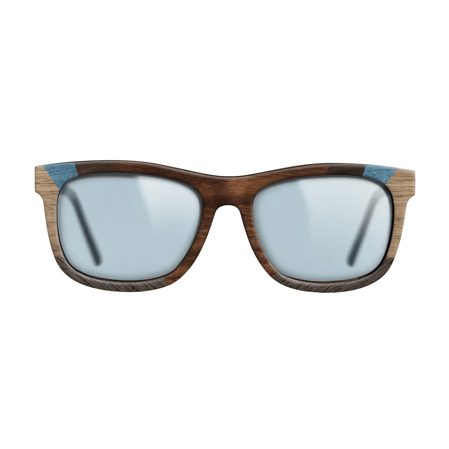 Walnut Claro Dark,Ziricote Dark Quartered,Fumed Oak,Poplar Dyed: Blue Denim,Walnut: Straight Grain: Recursive - The Hero - Square - 1276 - SIRIS wood optic