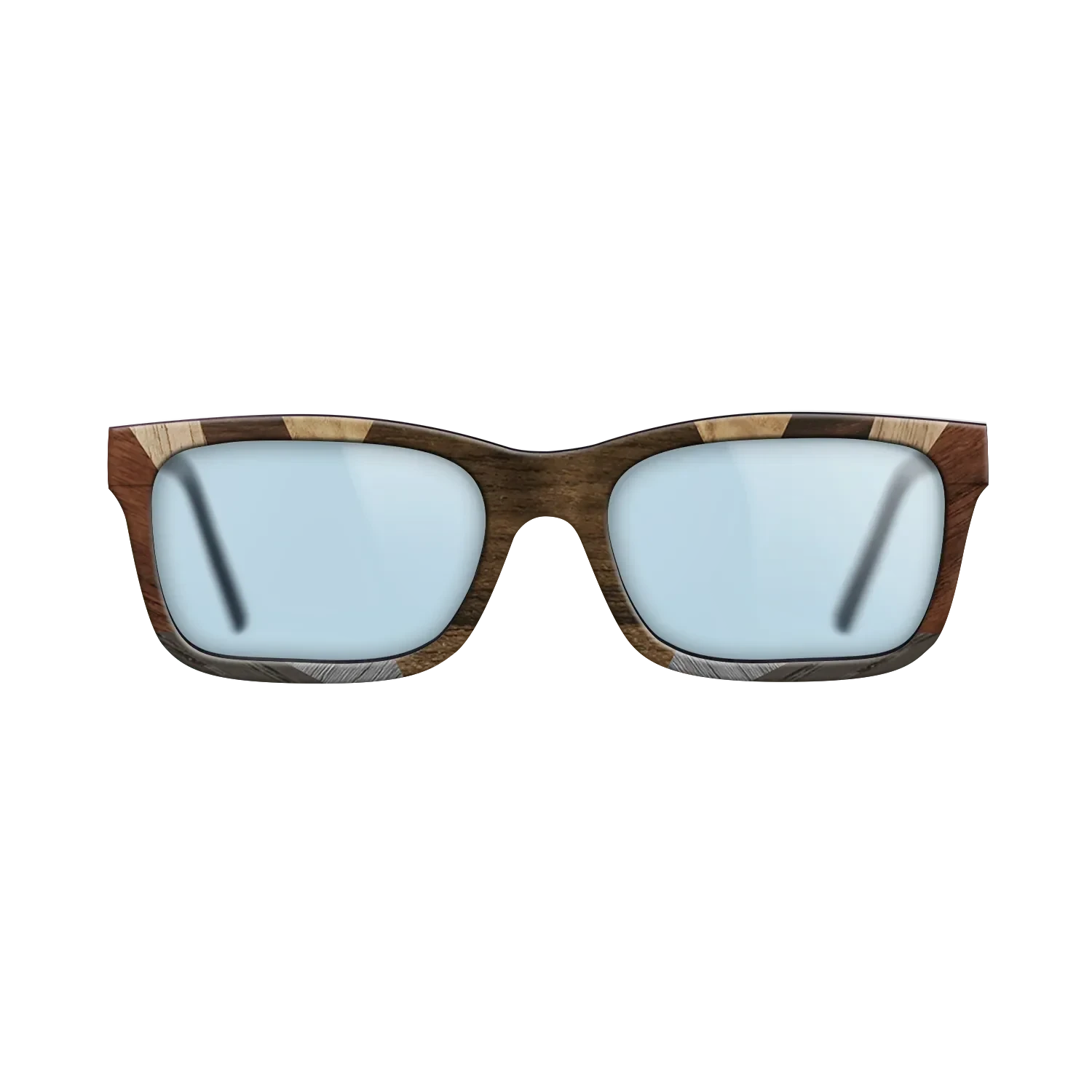 Ziricote Dark Quartered,Walnut Burl,Walnut: Straight Grain,Poplar Dyed: Grey,Walnut Claro Dark: Recursive - The Sage - Rectangle - 1302 - SIRIS wood optic