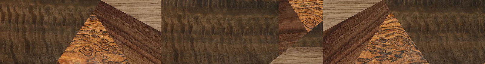 Fumed Eucalyptus,Bocote,Walnut Claro Light,Ziricote Dark Quartered: Mosaic - The Rebel - Round - 1764 - SIRIS wood optic