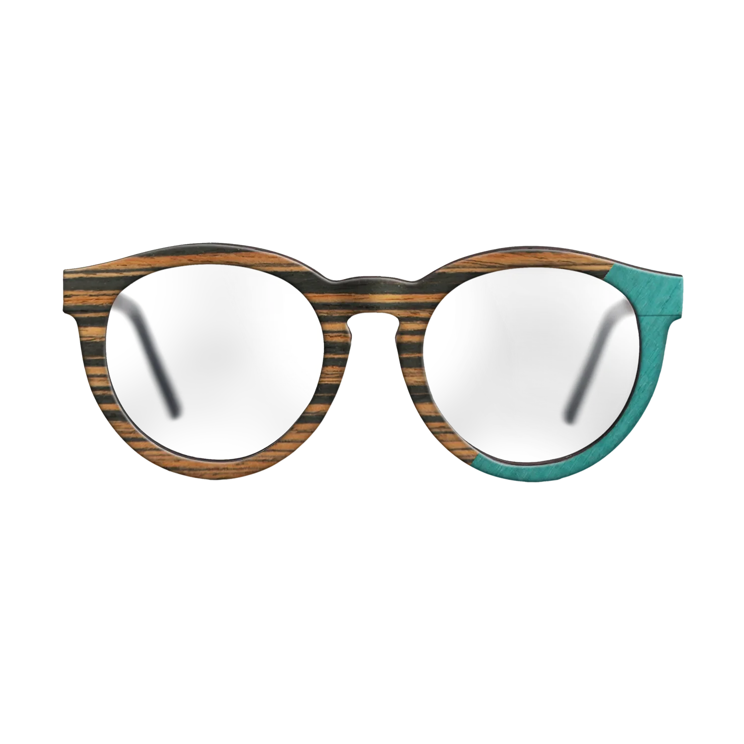 Fumed Oak,Italian Ebony,Poplar Dyed: Turquoise: Angle Cut - The Rebel - Round - SIRIS wood optic