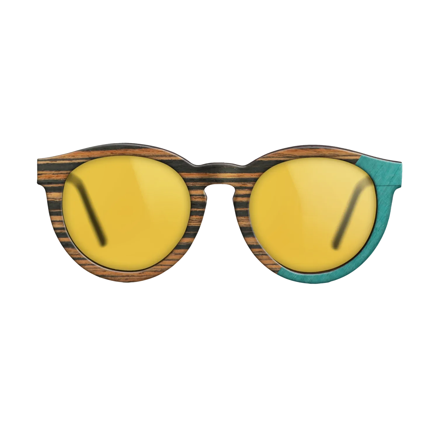 Fumed Oak,Italian Ebony,Poplar Dyed: Turquoise: Angle Cut - The Rebel - Round - SIRIS wood optic
