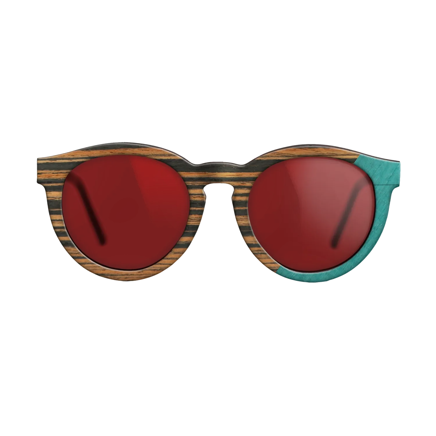 Fumed Oak,Italian Ebony,Poplar Dyed: Turquoise: Angle Cut - The Rebel - Round - SIRIS wood optic