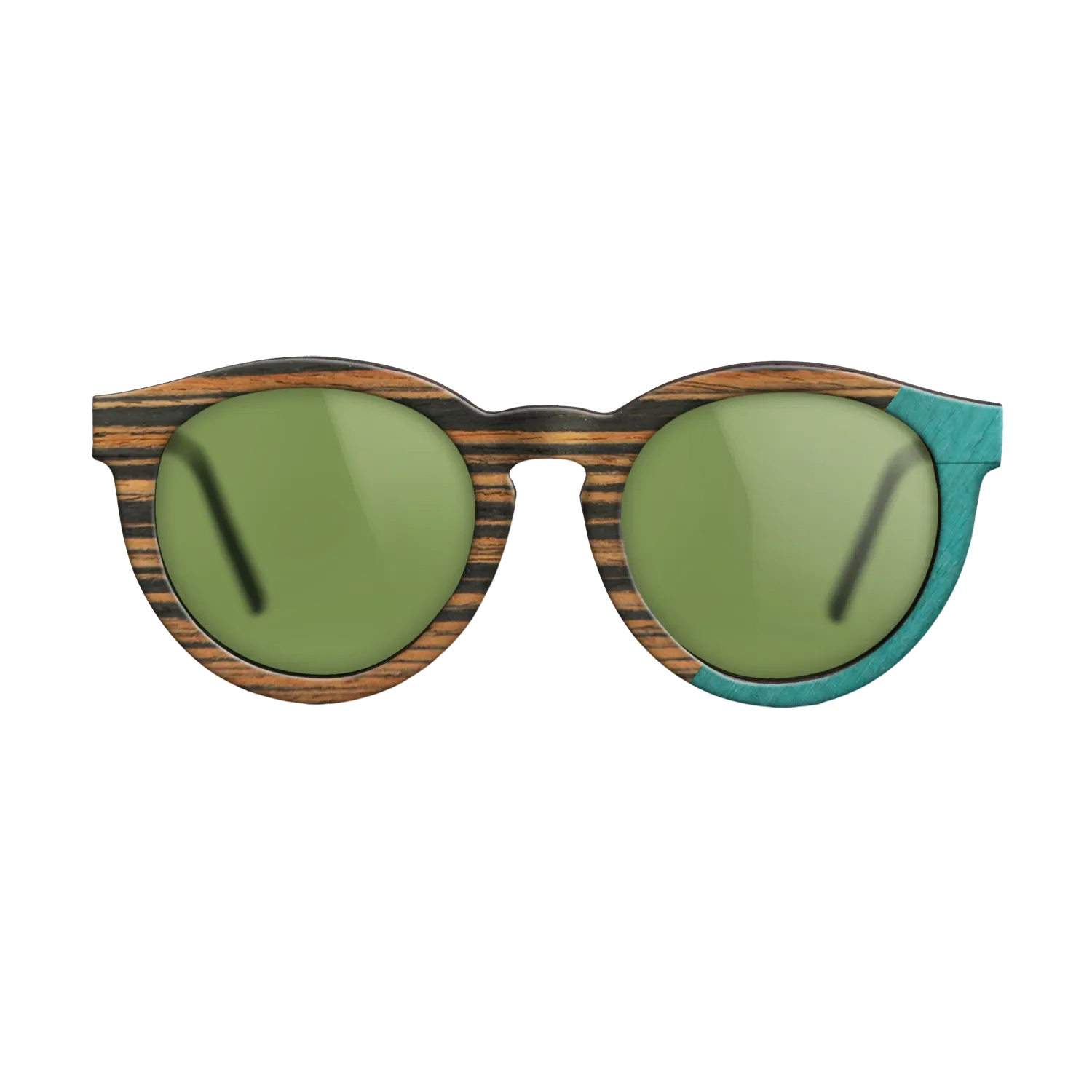 Fumed Oak,Italian Ebony,Poplar Dyed: Turquoise: Angle Cut - The Rebel - Round - SIRIS wood optic