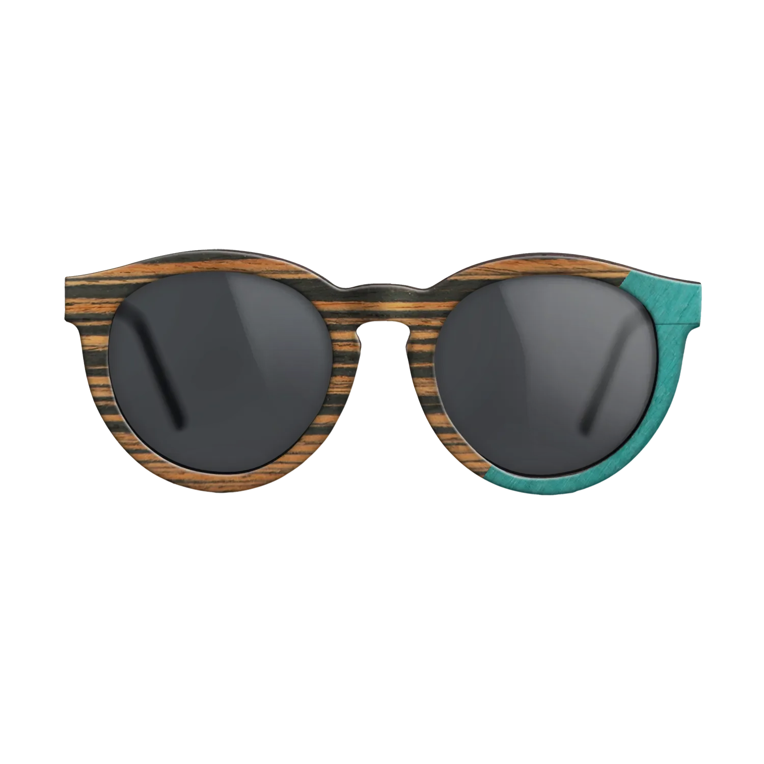Fumed Oak,Italian Ebony,Poplar Dyed: Turquoise: Angle Cut - The Rebel - Round - SIRIS wood optic