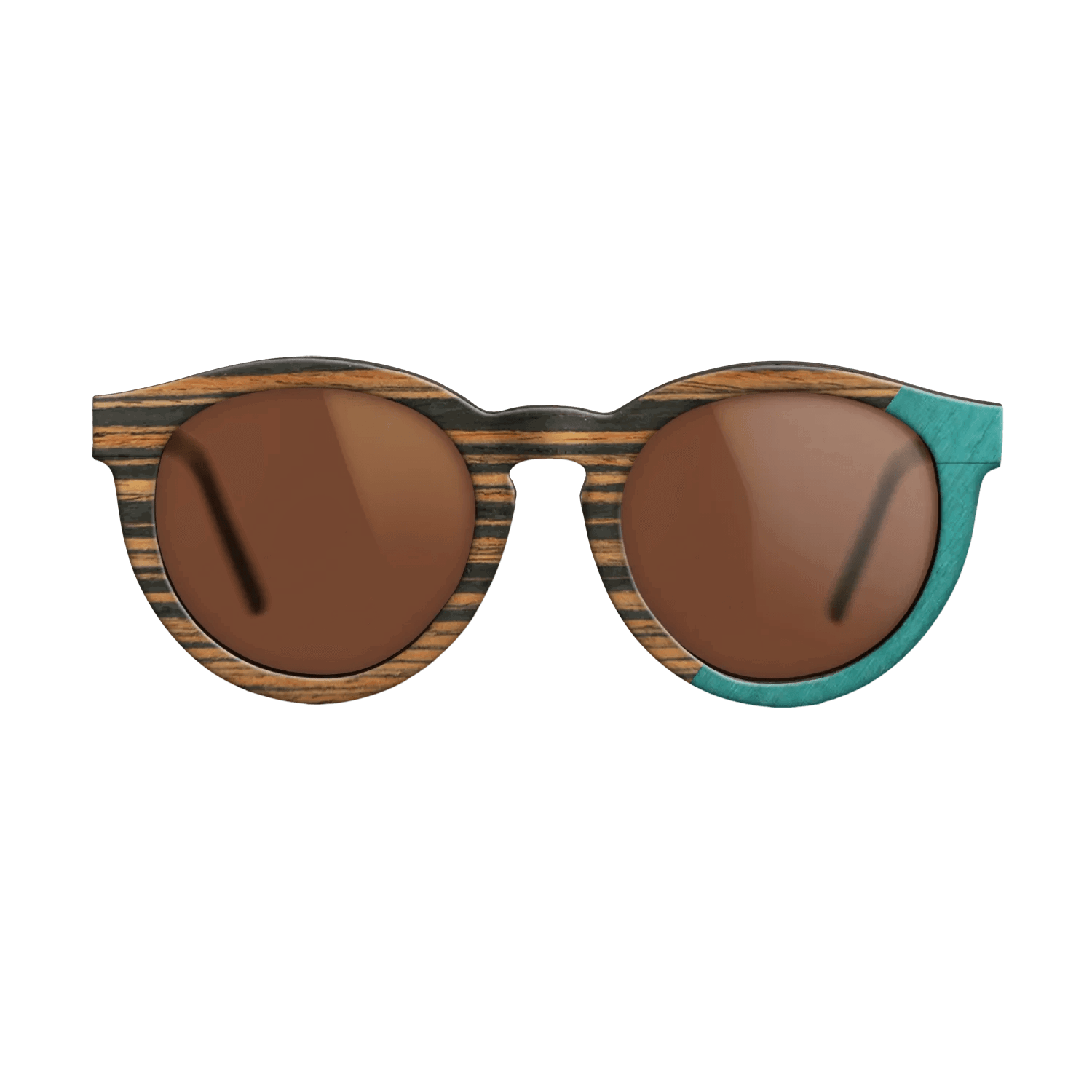 Fumed Oak,Italian Ebony,Poplar Dyed: Turquoise: Angle Cut - The Rebel - Round - SIRIS wood optic