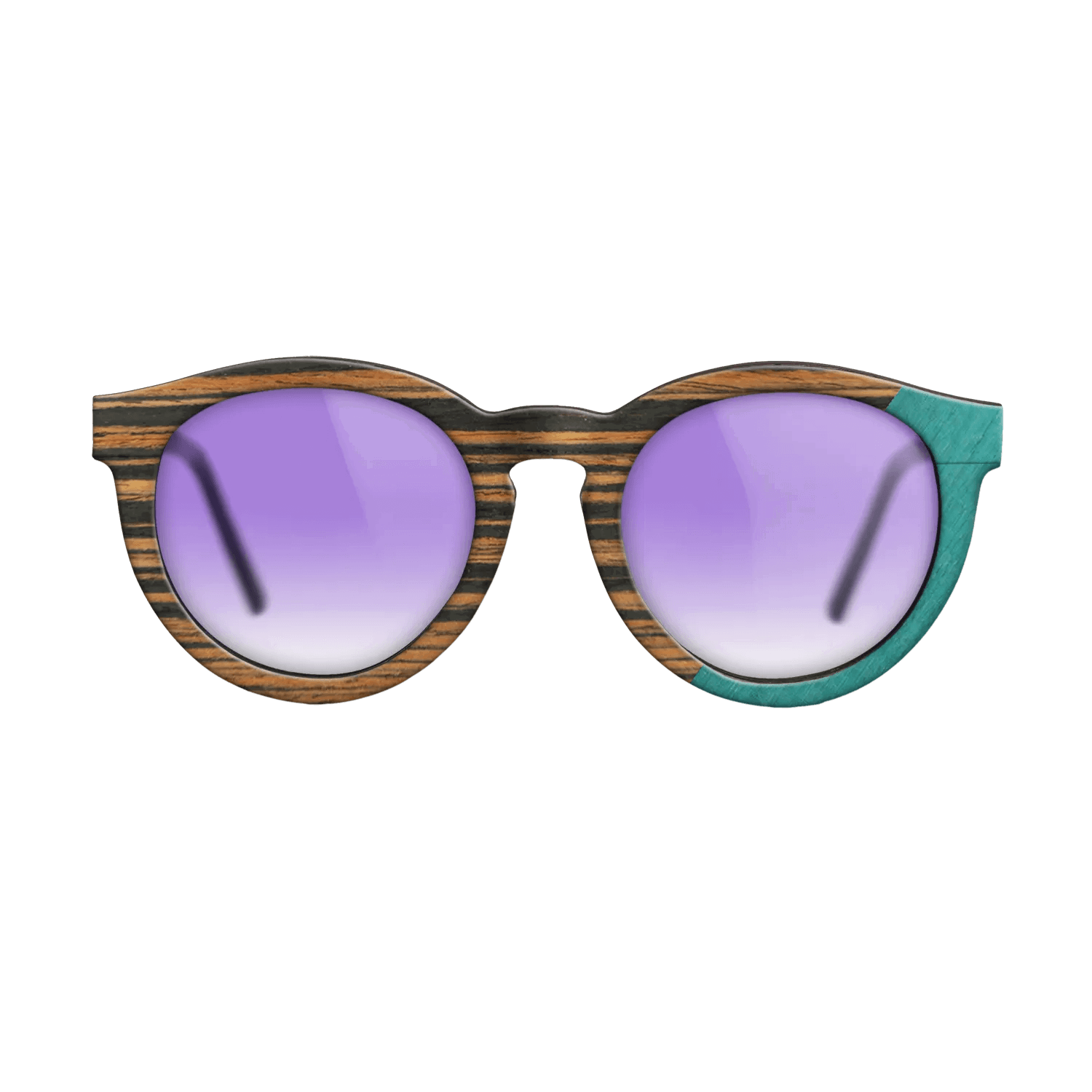 Fumed Oak,Italian Ebony,Poplar Dyed: Turquoise: Angle Cut - The Rebel - Round - SIRIS wood optic