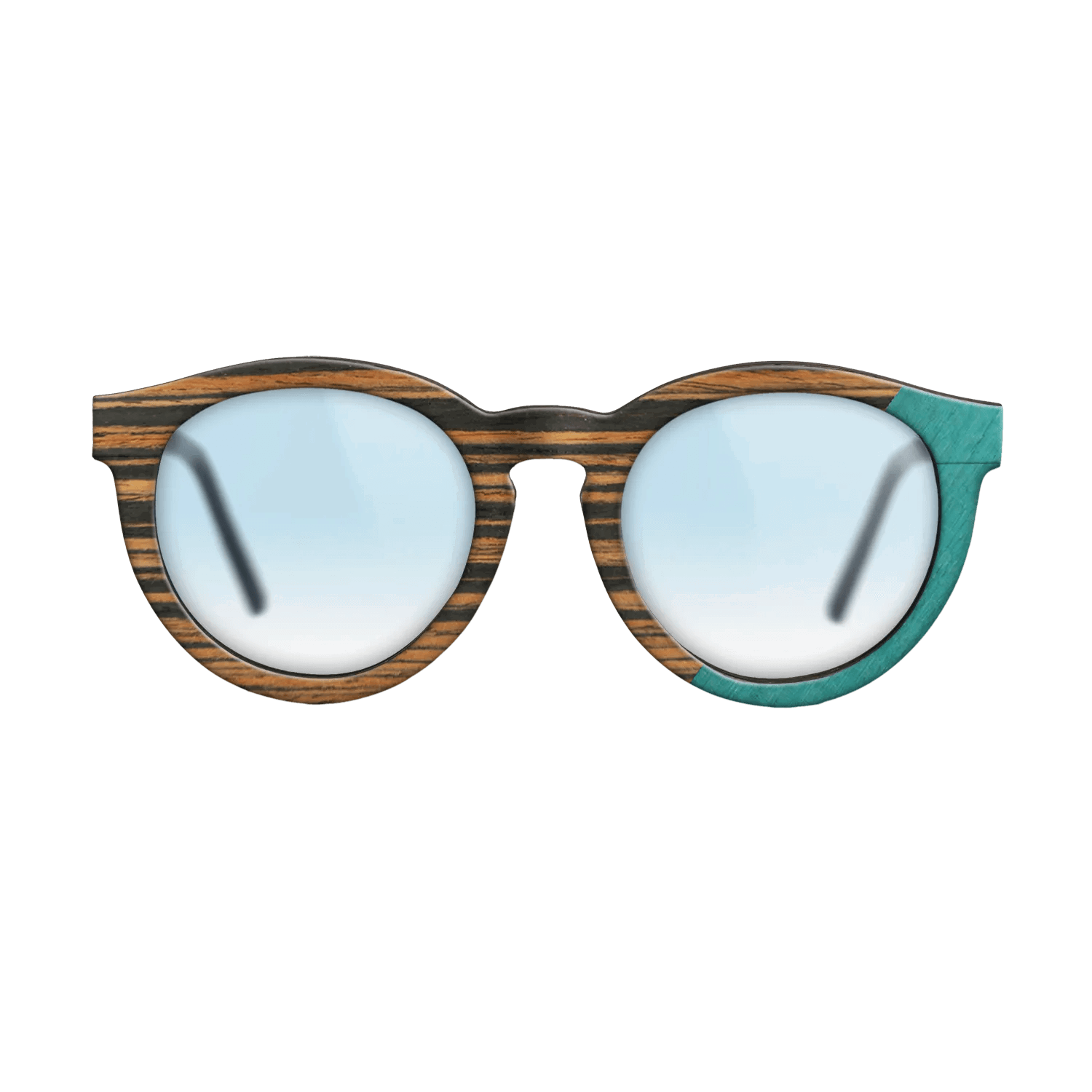 Fumed Oak,Italian Ebony,Poplar Dyed: Turquoise: Angle Cut - The Rebel - Round - SIRIS wood optic