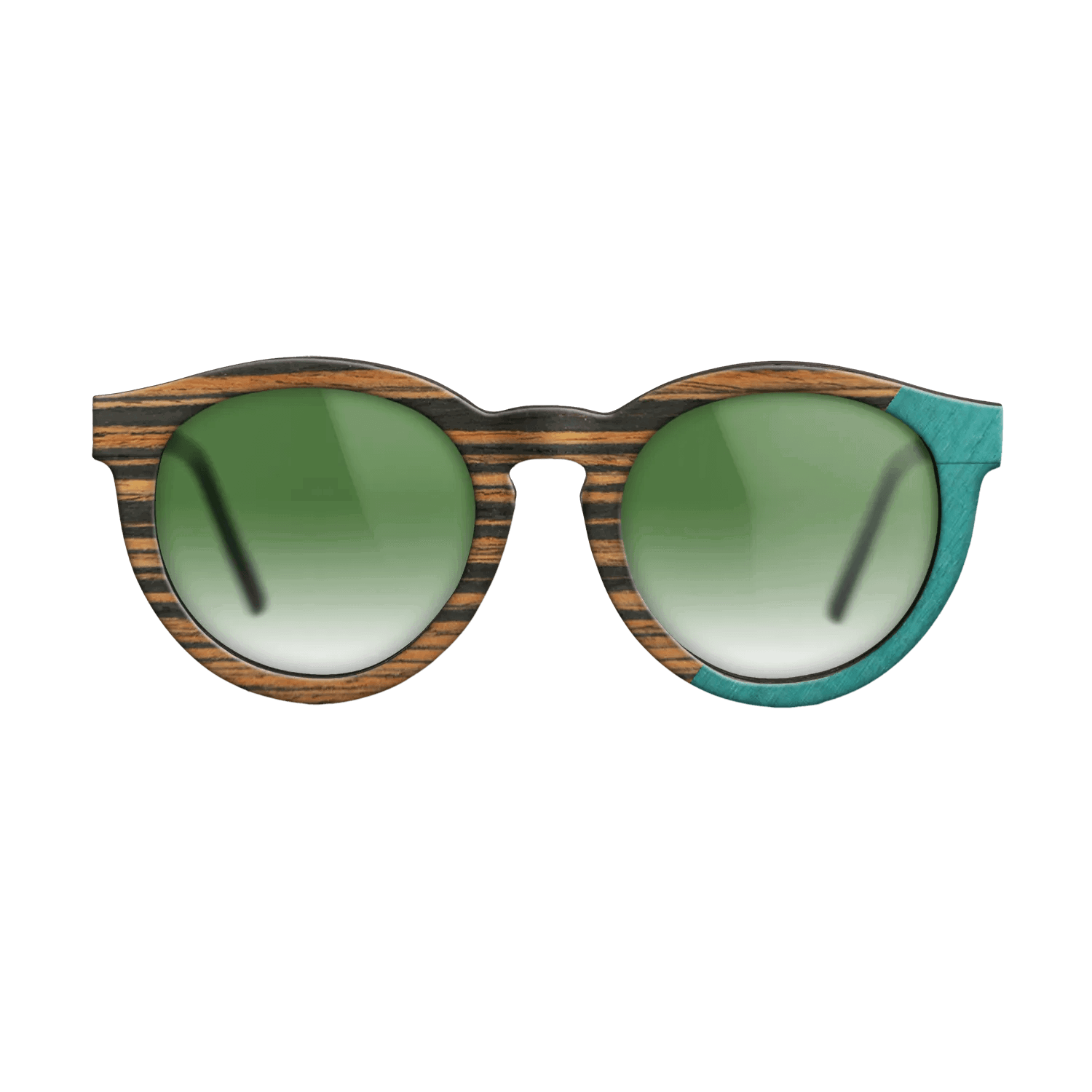 Fumed Oak,Italian Ebony,Poplar Dyed: Turquoise: Angle Cut - The Rebel - Round - SIRIS wood optic