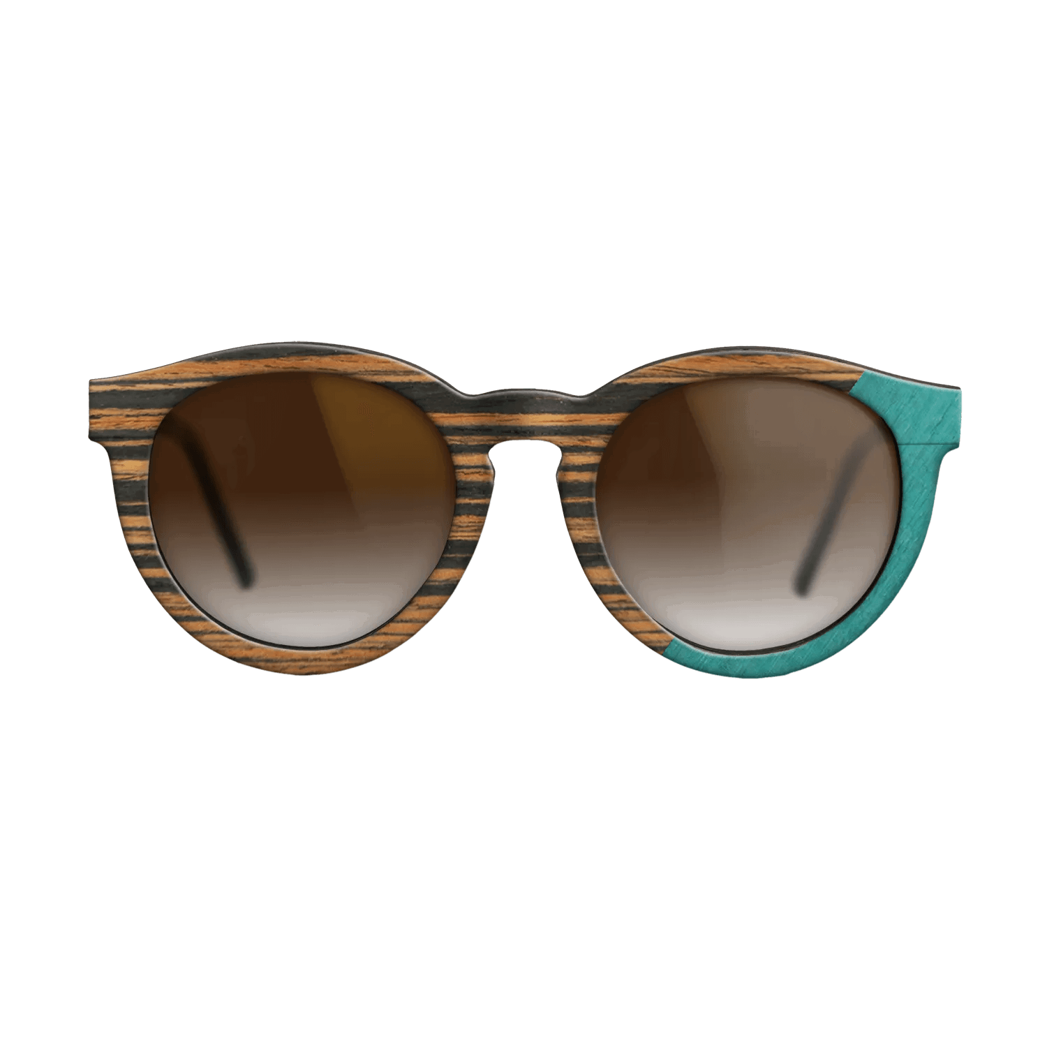 Fumed Oak,Italian Ebony,Poplar Dyed: Turquoise: Angle Cut - The Rebel - Round - SIRIS wood optic