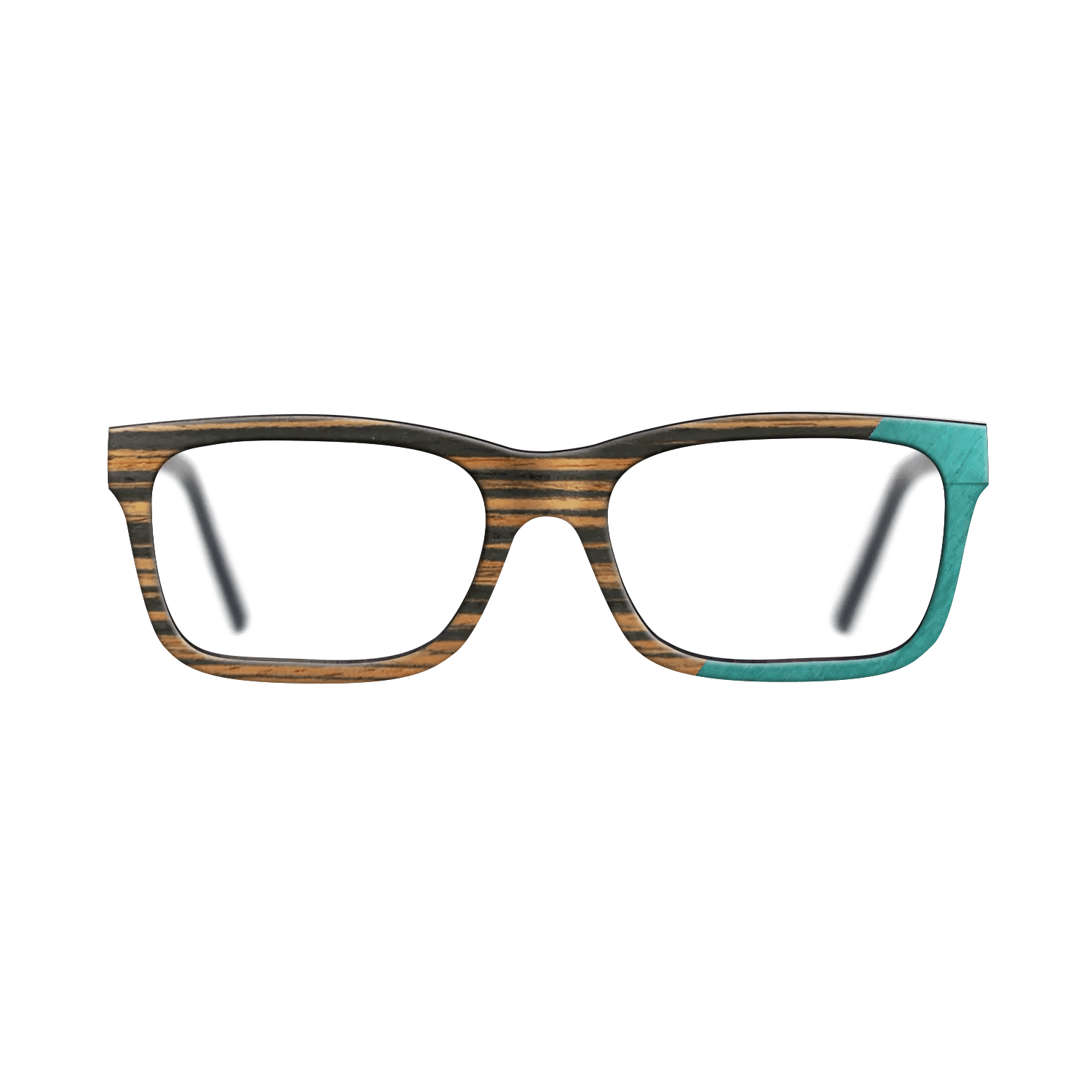Fumed Oak,Italian Ebony,Poplar Dyed: Turquoise: Angle Cut - The Sage - Block - SIRIS wood optic