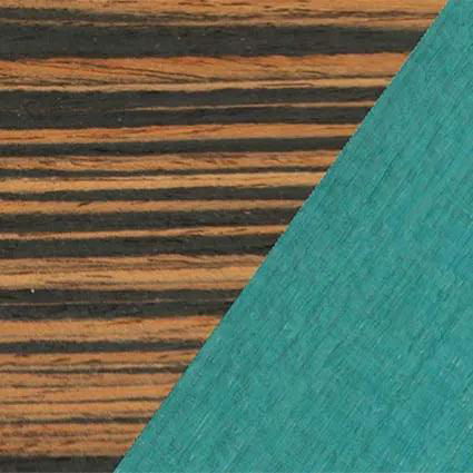Fumed Oak,Italian Ebony,Poplar Dyed: Turquoise: Angle Cut - The Sage - Block - SIRIS wood optic