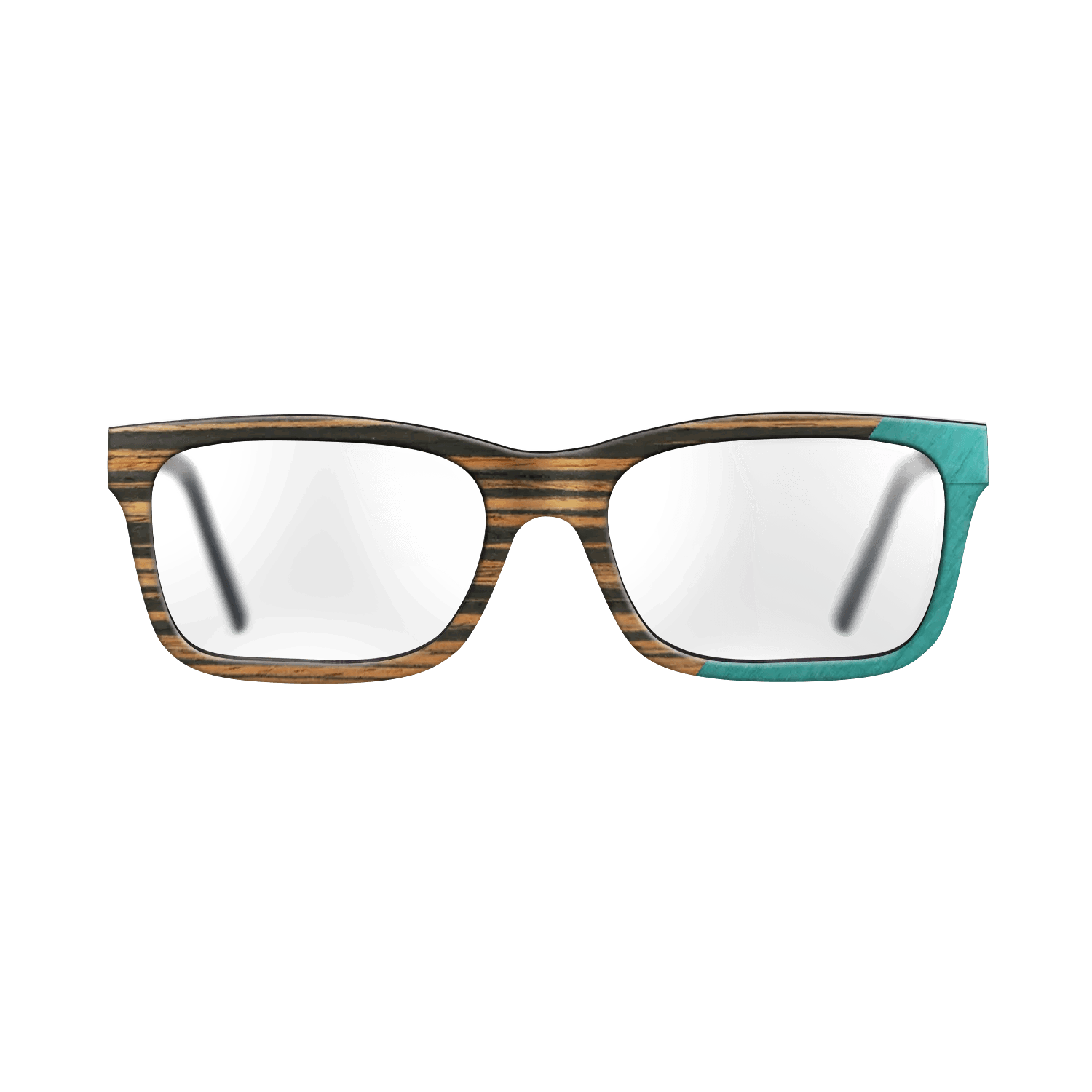 Fumed Oak,Italian Ebony,Poplar Dyed: Turquoise: Angle Cut - The Sage - Block - SIRIS wood optic