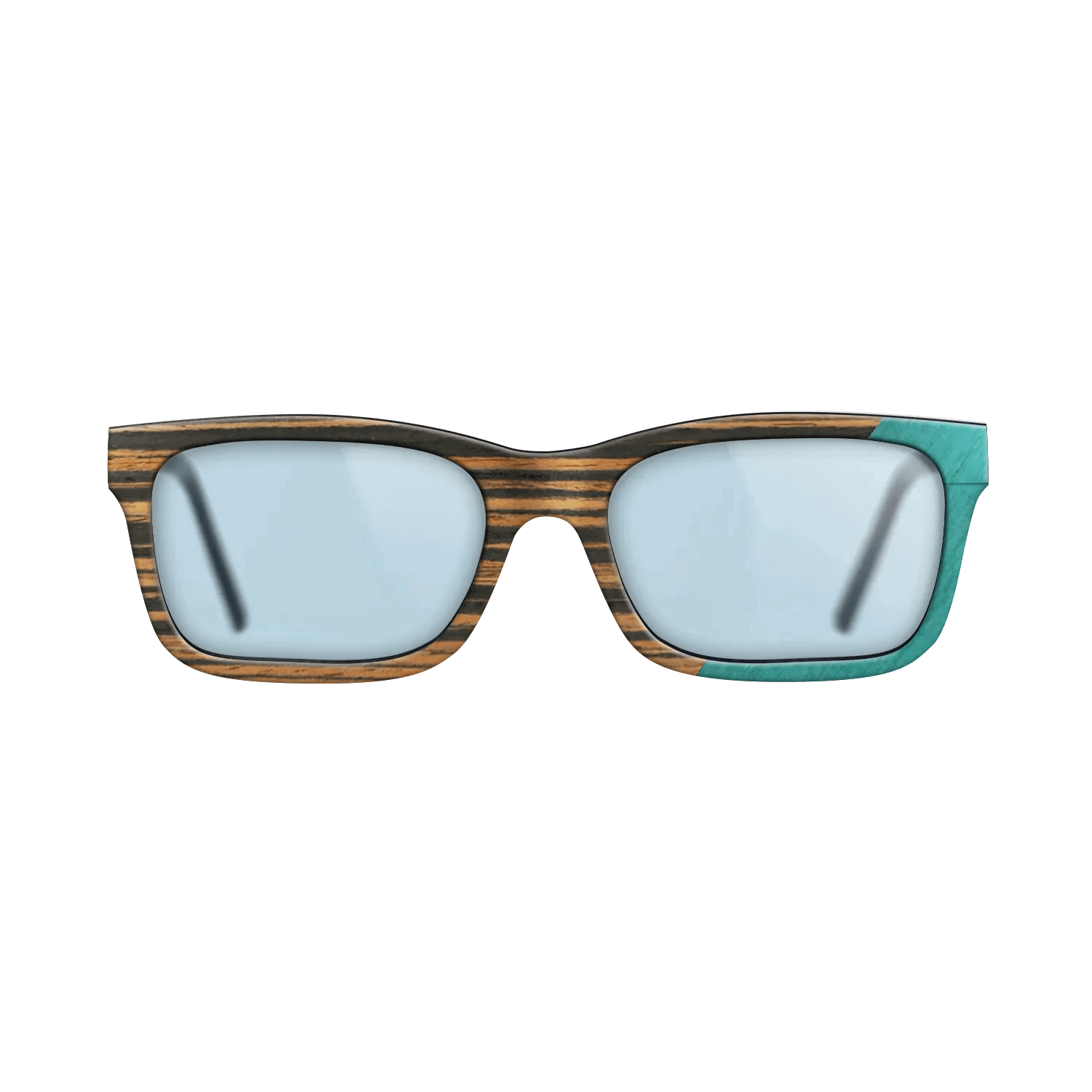 Fumed Oak,Italian Ebony,Poplar Dyed: Turquoise: Angle Cut - The Sage - Block - SIRIS wood optic