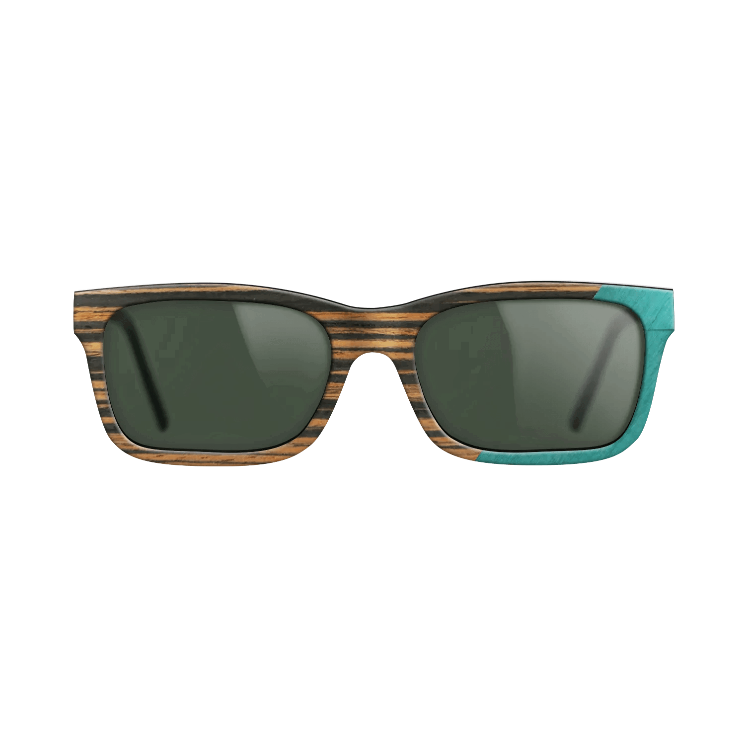 Fumed Oak,Italian Ebony,Poplar Dyed: Turquoise: Angle Cut - The Sage - Block - SIRIS wood optic