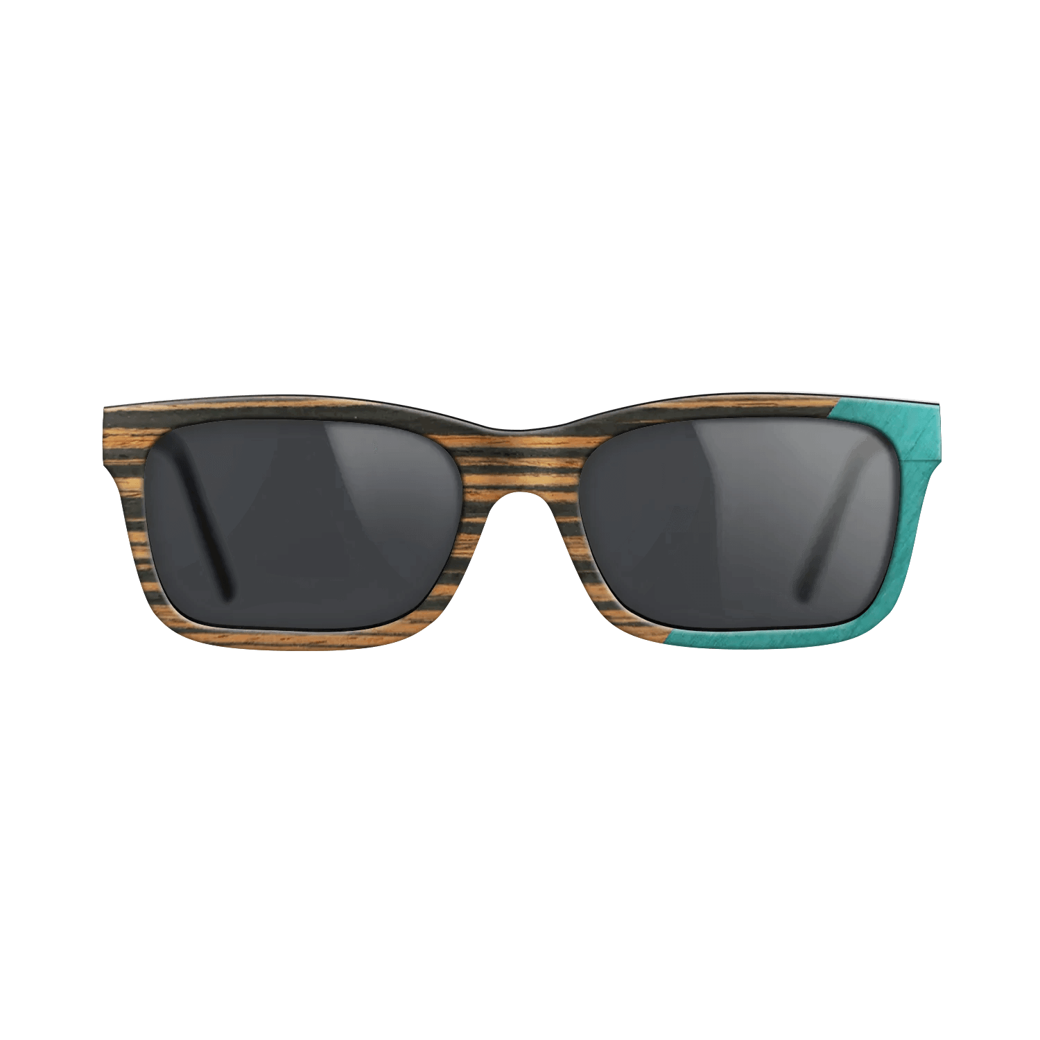 Fumed Oak,Italian Ebony,Poplar Dyed: Turquoise: Angle Cut - The Sage - Block - SIRIS wood optic