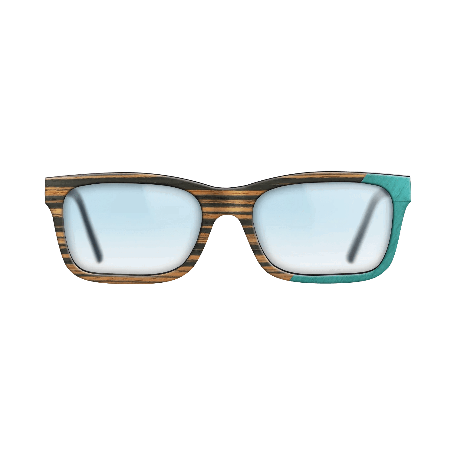 Fumed Oak,Italian Ebony,Poplar Dyed: Turquoise: Angle Cut - The Sage - Block - SIRIS wood optic