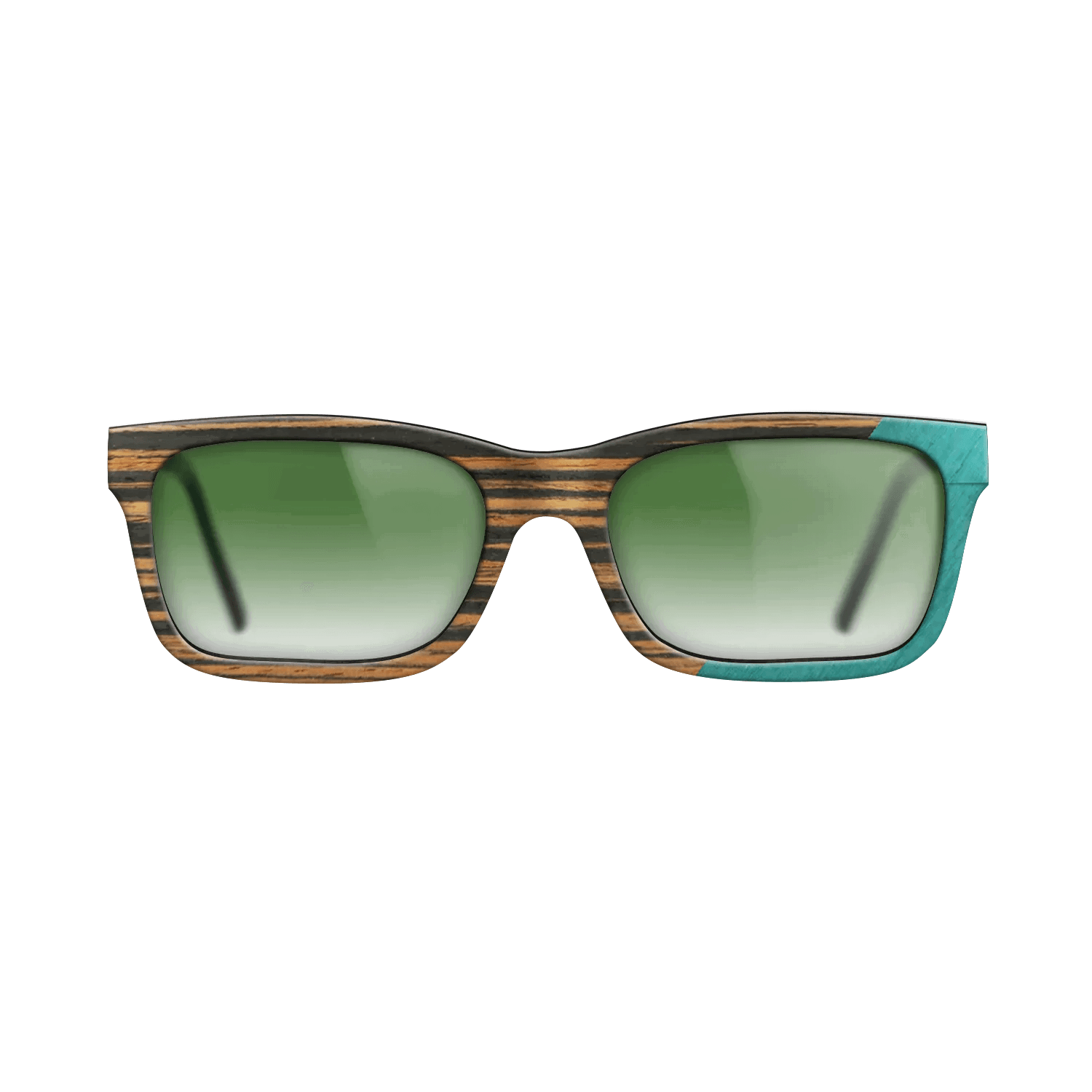 Fumed Oak,Italian Ebony,Poplar Dyed: Turquoise: Angle Cut - The Sage - Block - SIRIS wood optic