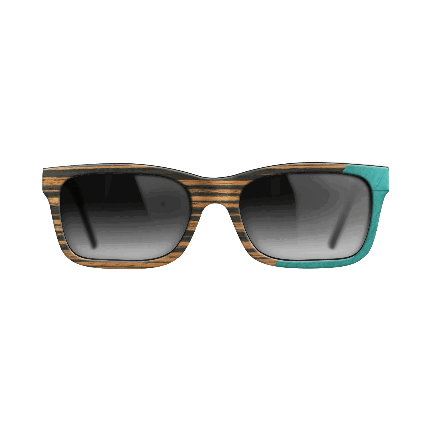 Fumed Oak,Italian Ebony,Poplar Dyed: Turquoise: Angle Cut - The Sage - Block - SIRIS wood optic