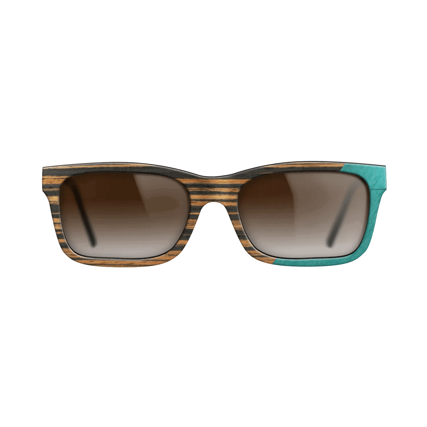 Fumed Oak,Italian Ebony,Poplar Dyed: Turquoise: Angle Cut - The Sage - Block - SIRIS wood optic