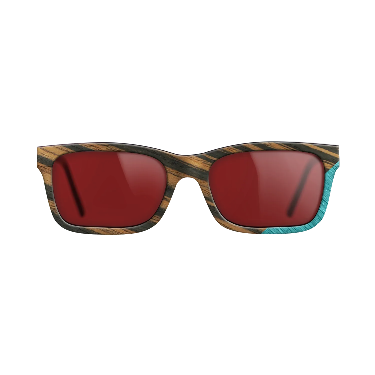 Fumed Oak,Italian Ebony,Poplar Dyed: Turquoise: Geometric - The Sage - Block - SIRIS wood optic
