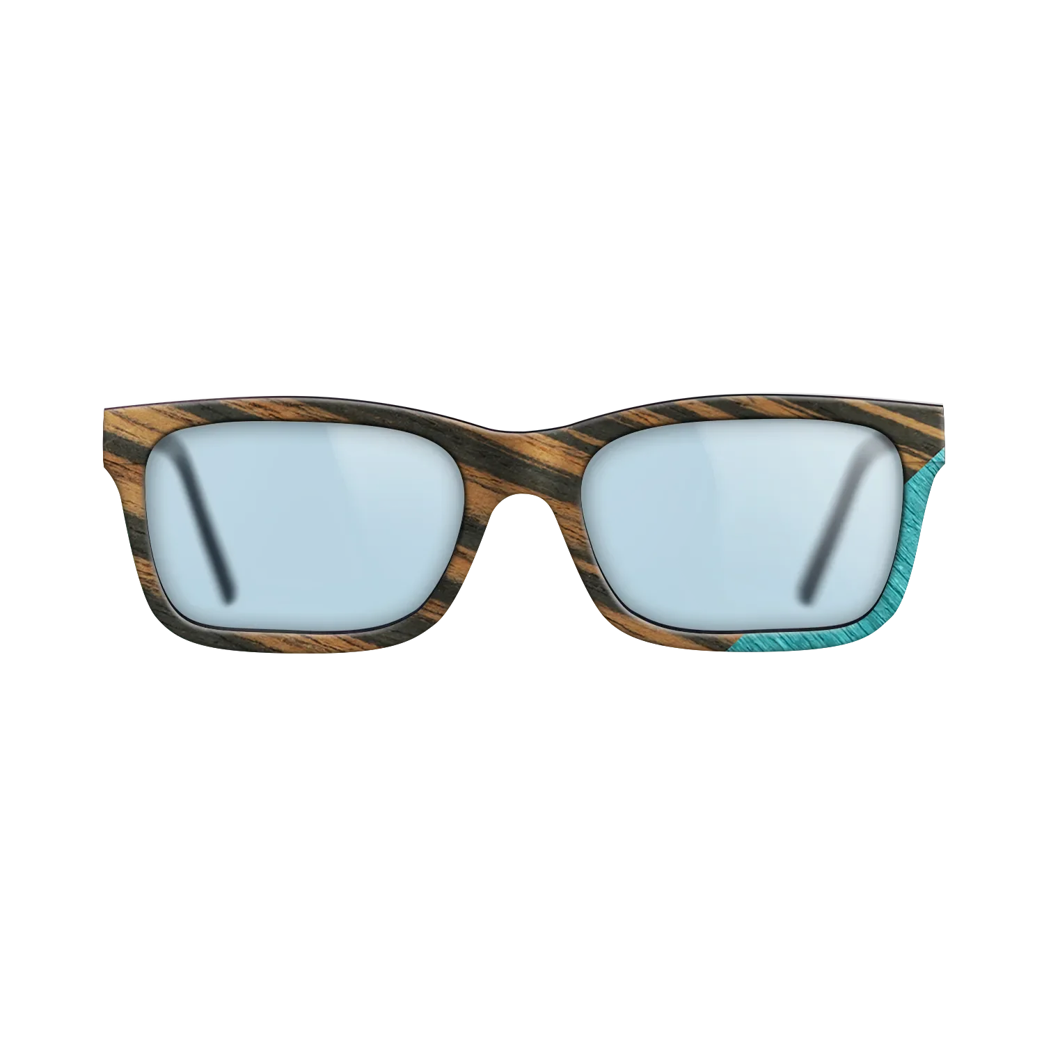 Fumed Oak,Italian Ebony,Poplar Dyed: Turquoise: Geometric - The Sage - Block - SIRIS wood optic