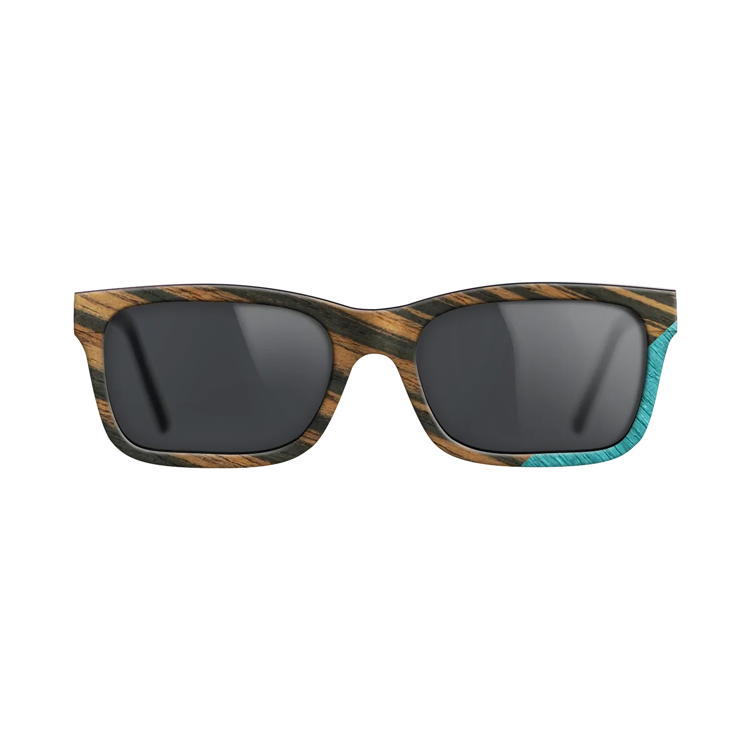 Fumed Oak,Italian Ebony,Poplar Dyed: Turquoise: Geometric - The Sage - Block - SIRIS wood optic