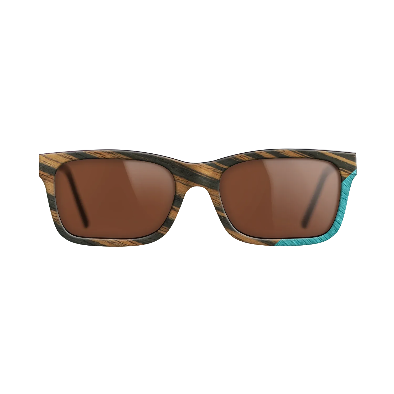 Fumed Oak,Italian Ebony,Poplar Dyed: Turquoise: Geometric - The Sage - Block - SIRIS wood optic
