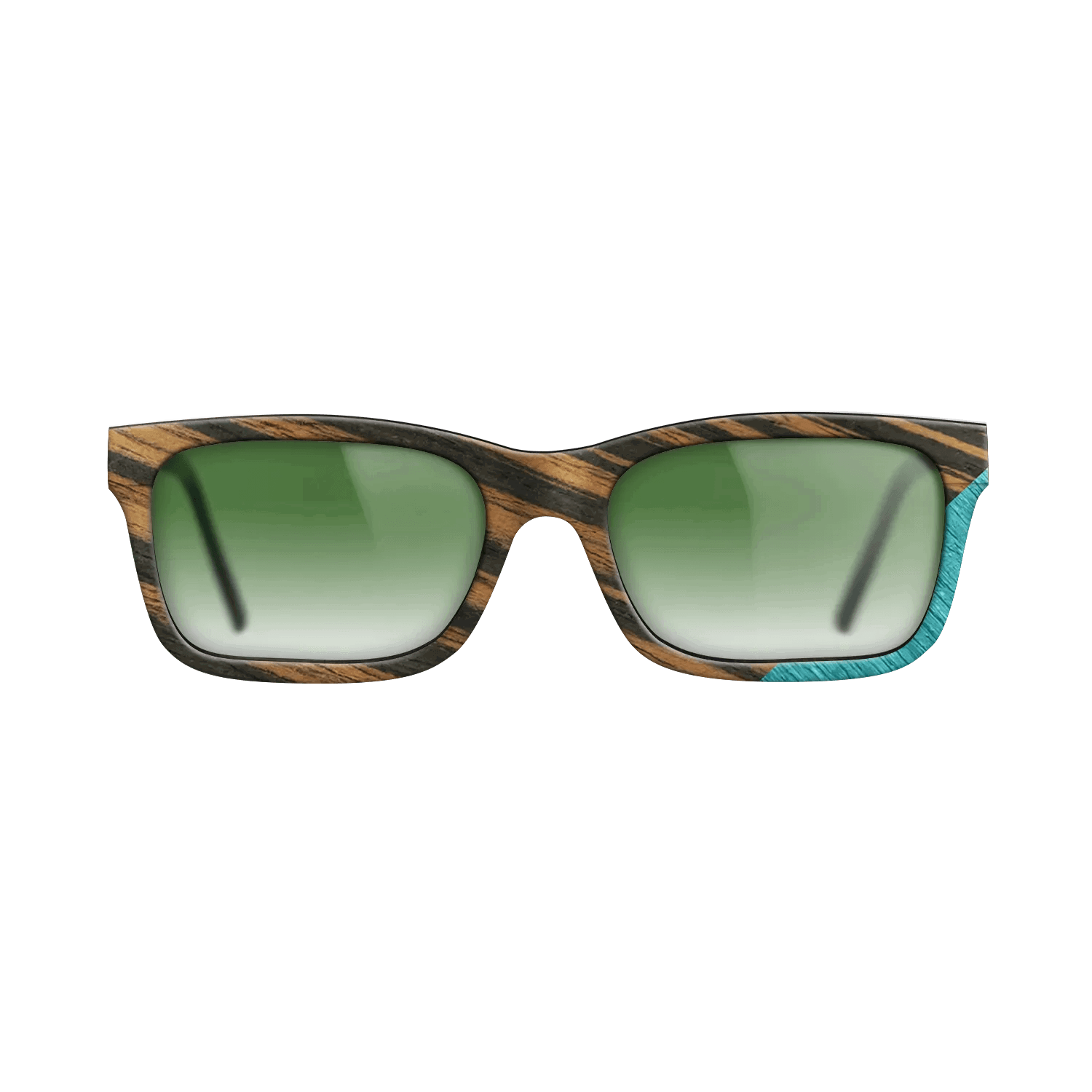 Fumed Oak,Italian Ebony,Poplar Dyed: Turquoise: Geometric - The Sage - Block - SIRIS wood optic