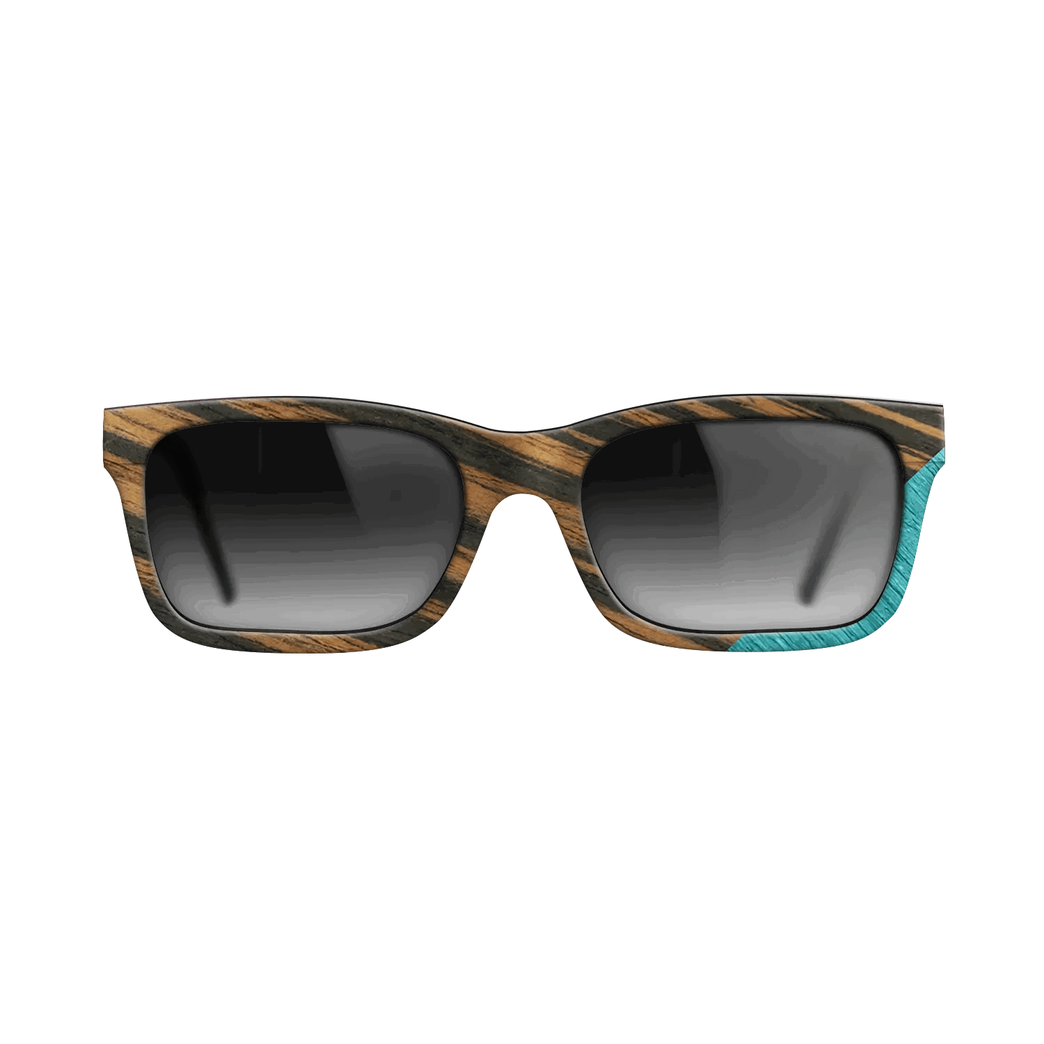 Fumed Oak,Italian Ebony,Poplar Dyed: Turquoise: Geometric - The Sage - Block - SIRIS wood optic