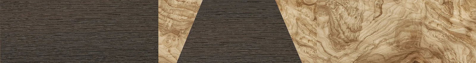 Fumed Oak,Olive Burl: Angle Cut - The Hero - Square - 923 - SIRIS wood optic