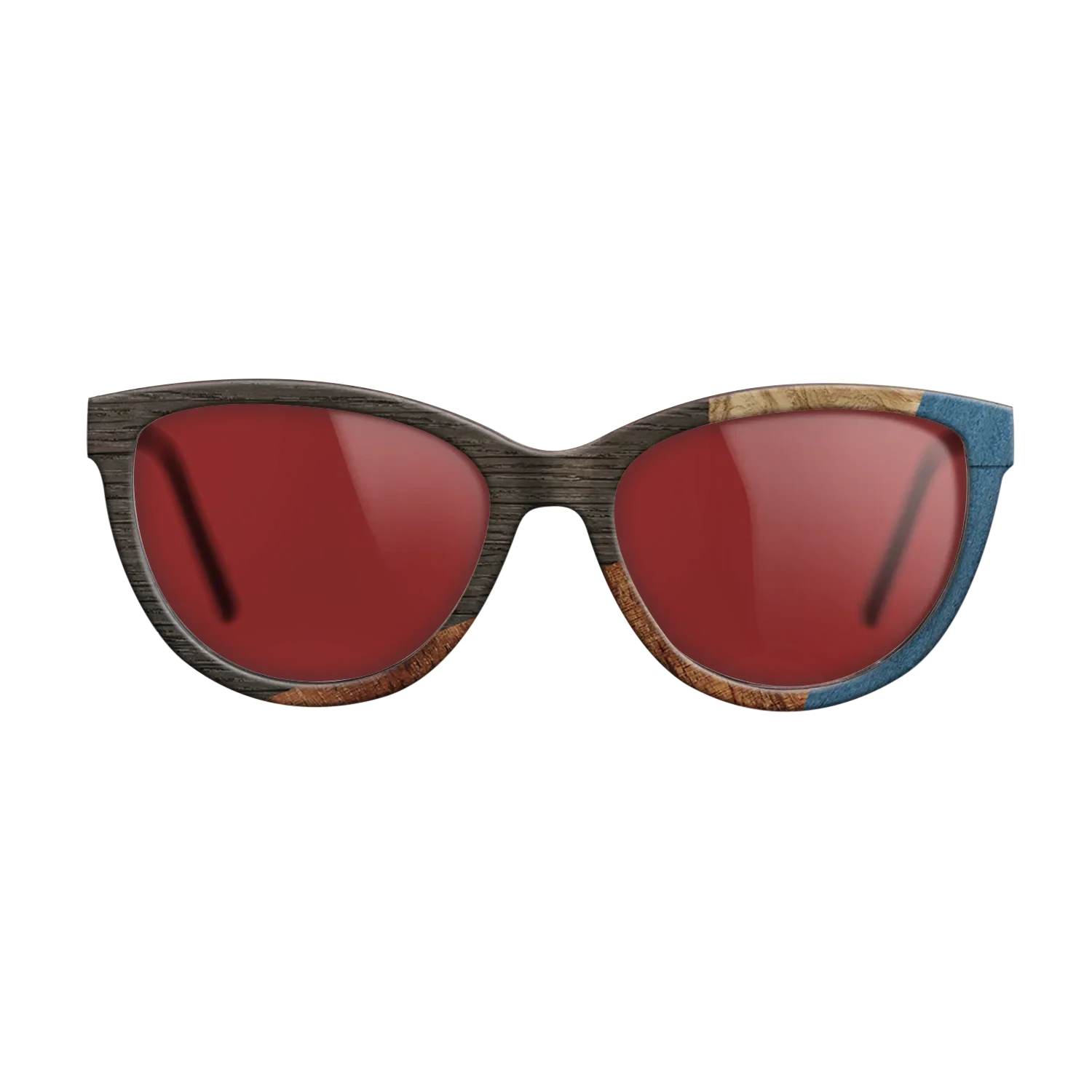 Fumed Oak,Olive Burl,Koa,Poplar Dyed: Blue Denim: Geometric - The Maiden - Cat - 1005 - SIRIS wood optic